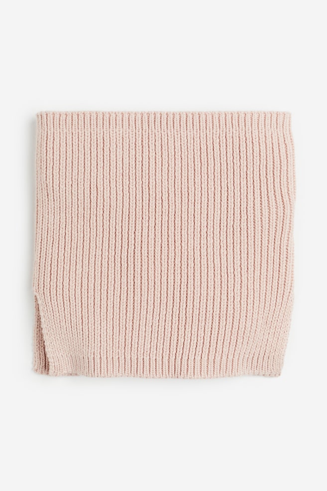 Ribstrikket tubetørklæde - Lys rosa/Muldvarp/Mørkegrå - 2