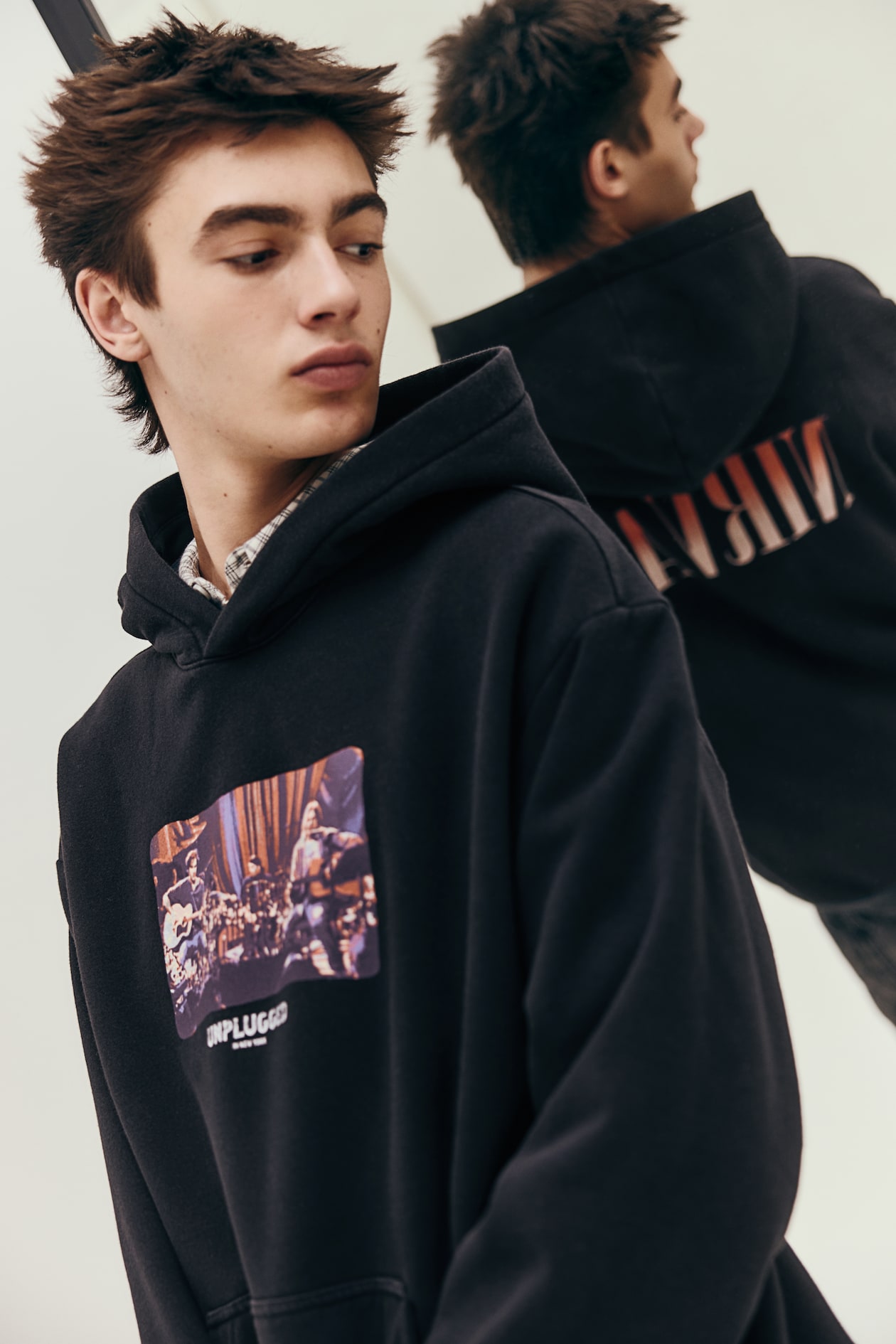 Oversized Hoodies Nirvana Hoodie Mens Loose Fit Hoodie Black