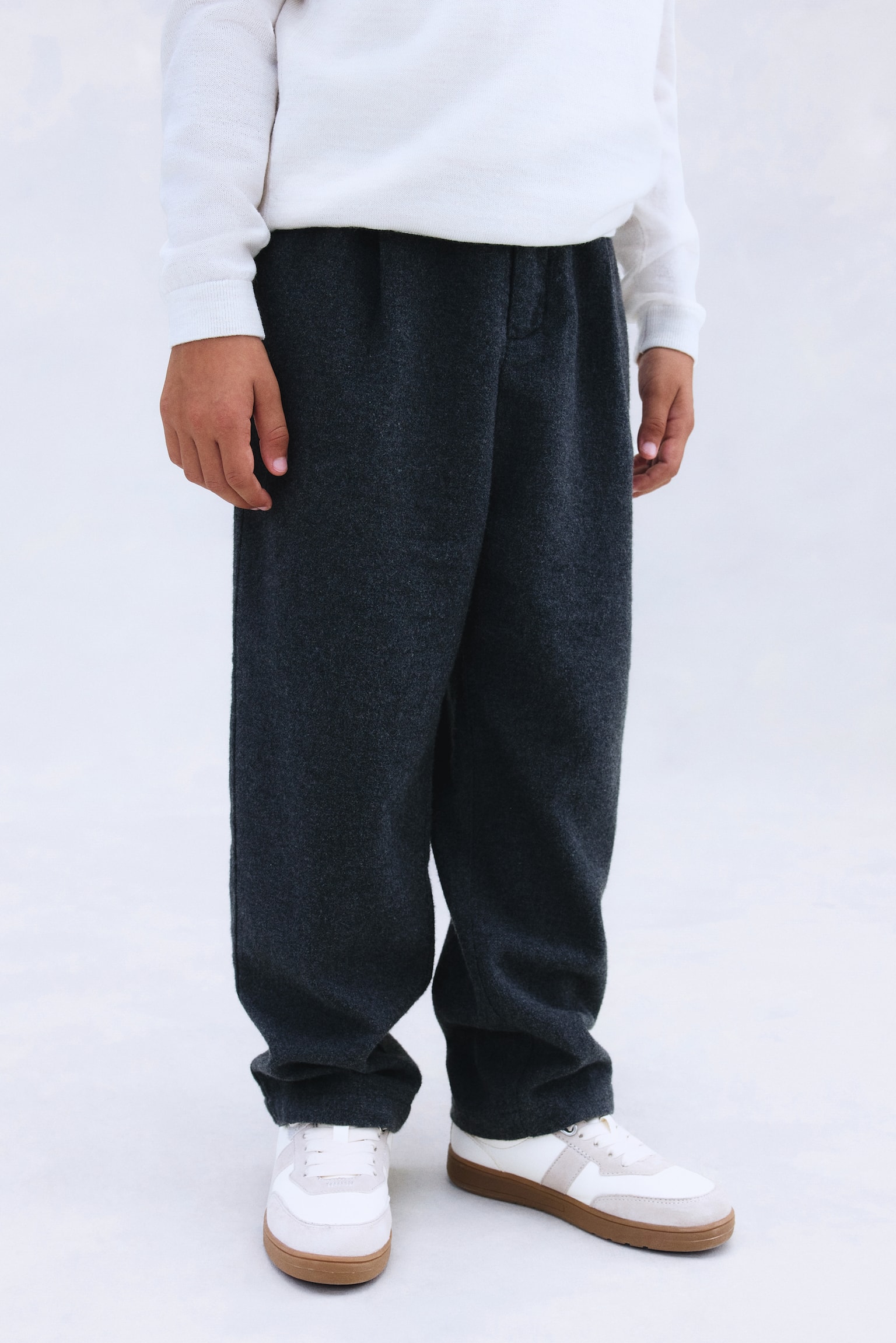 Chinos en punto de algodón - Gris oscuro/Rojo oscuro/Pata de gallo/Negro - 5