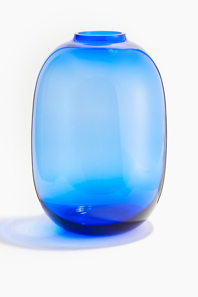 Große Glasvase - Kobaltblau/Grün - 1
