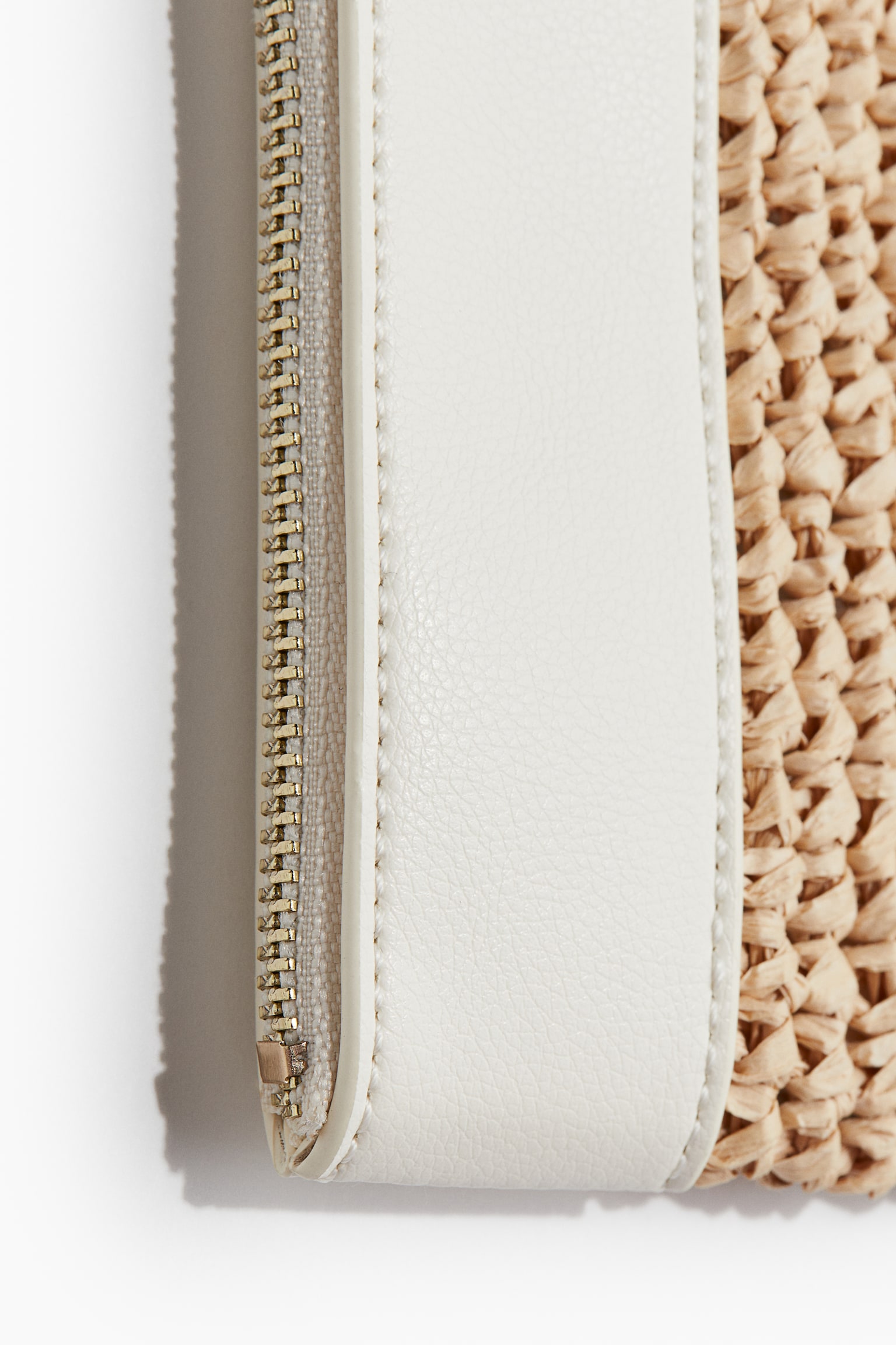 Straw Clutch - Beige/White - 2