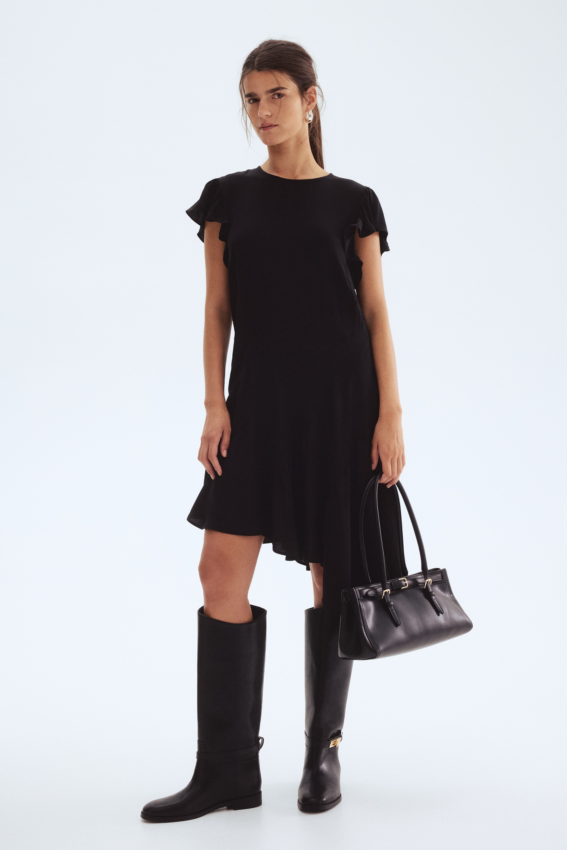 navy blue dress for baby girl Asymmetric Dress with Fringe main image 0