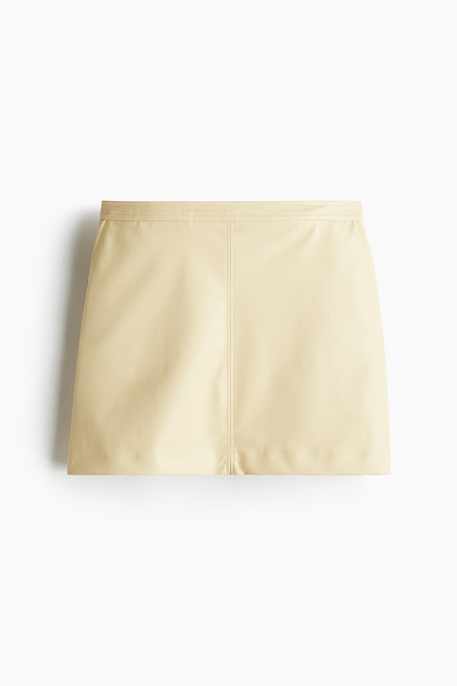 Minijupe trapèze - Jaune clair/Bleu denim clair - 1