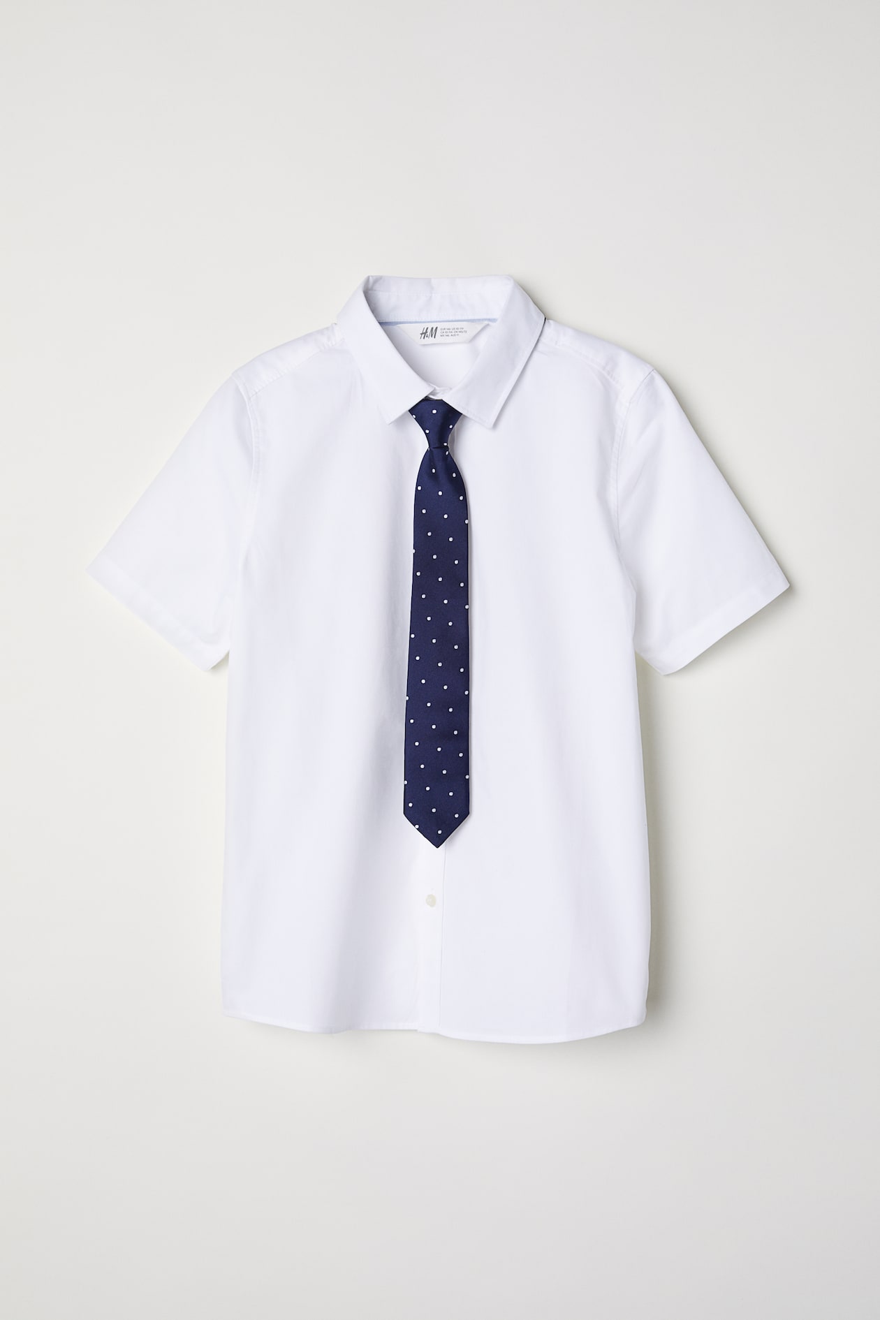 Skjorta med slips/fluga Kort ärm Vit/Slips BARN H&M SE