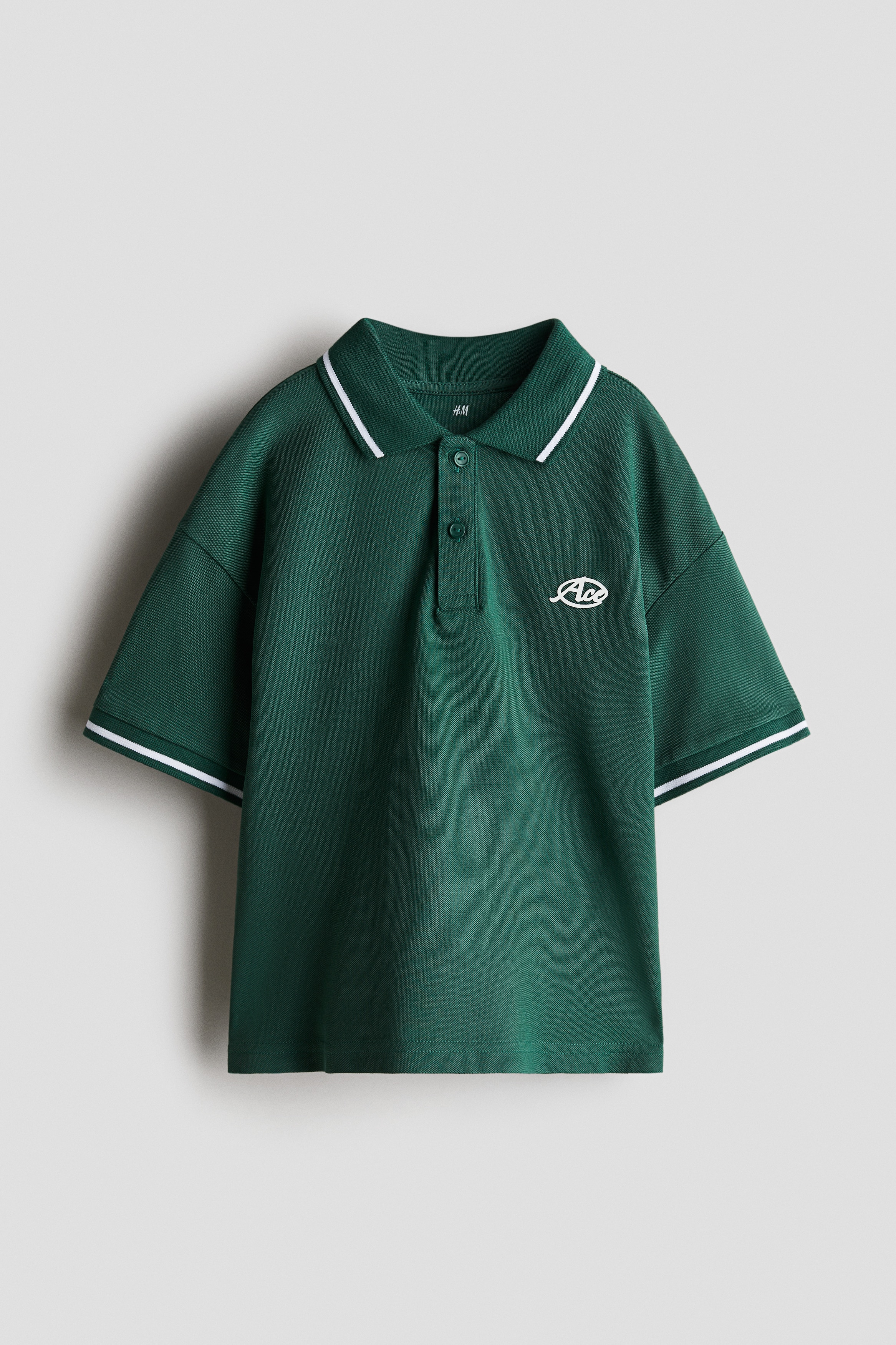 COOLMAX® Print-motif polo shirt - Dark green/Ace/White/Ace/Black