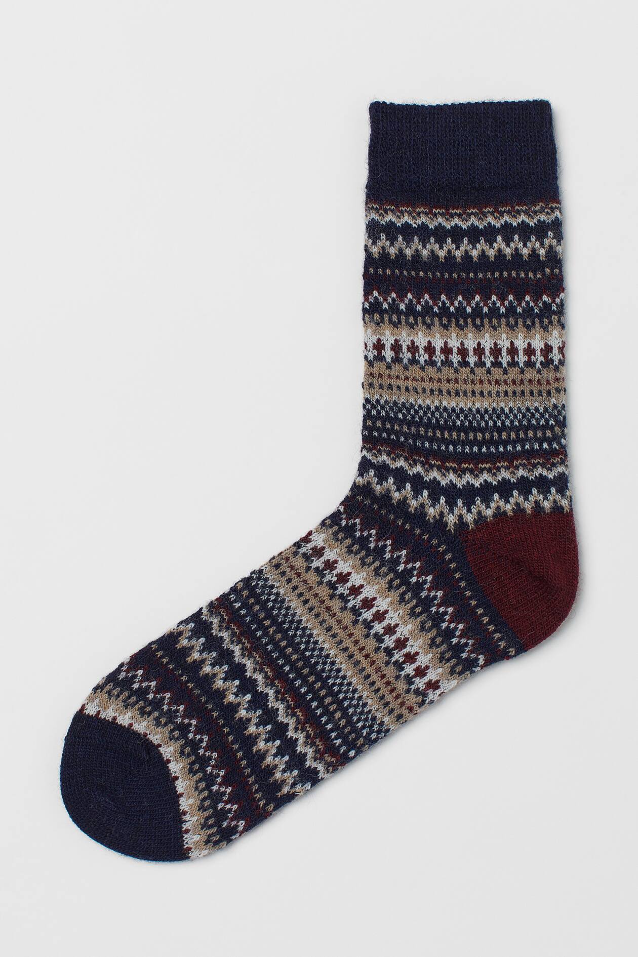 Patterned Socks - Dark blue/patterned - Men | H&M US