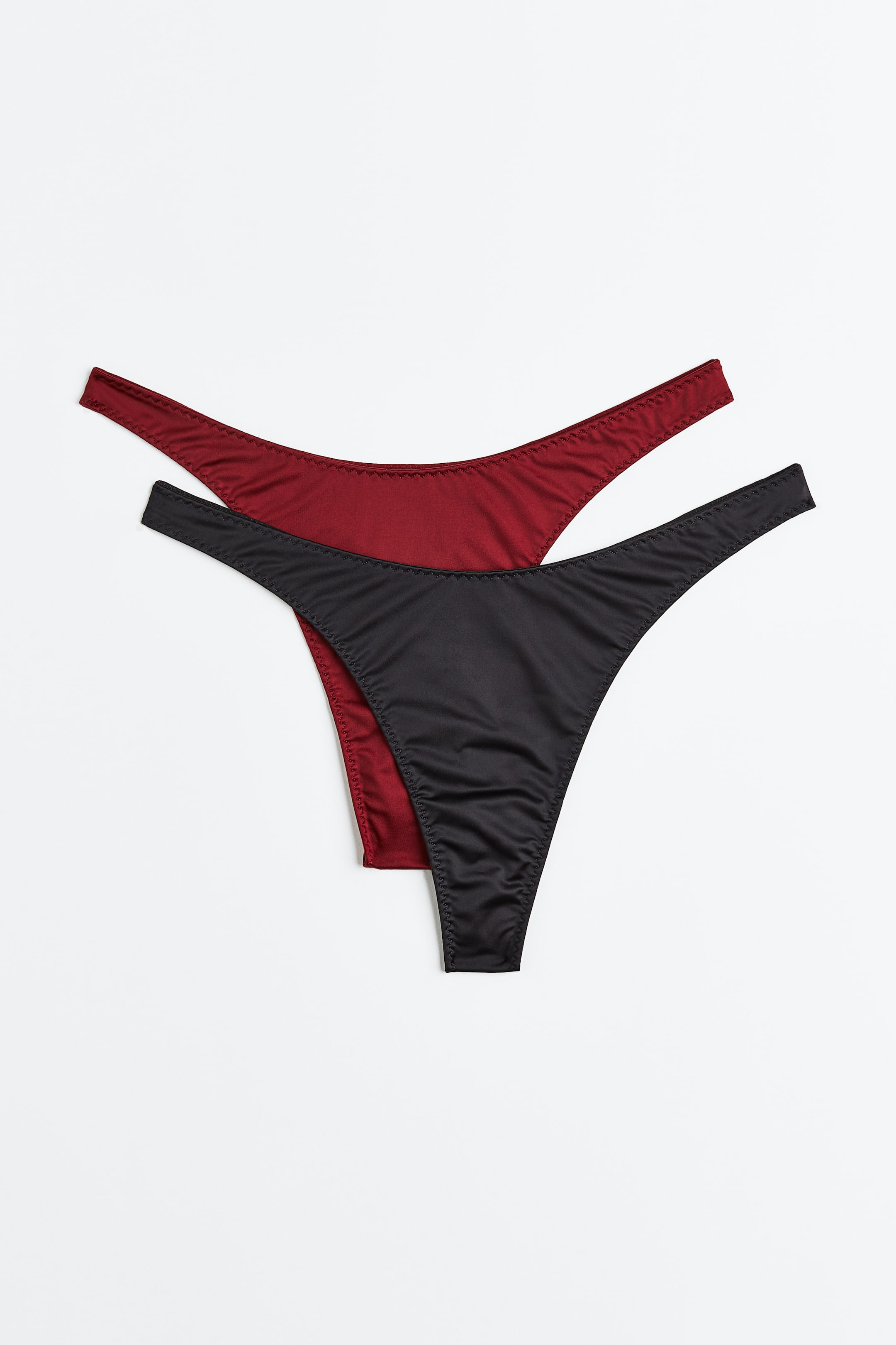 View larger image: 2-pack satin thong briefs - Dark grey/Dark red - Ladies | H&M GB 1