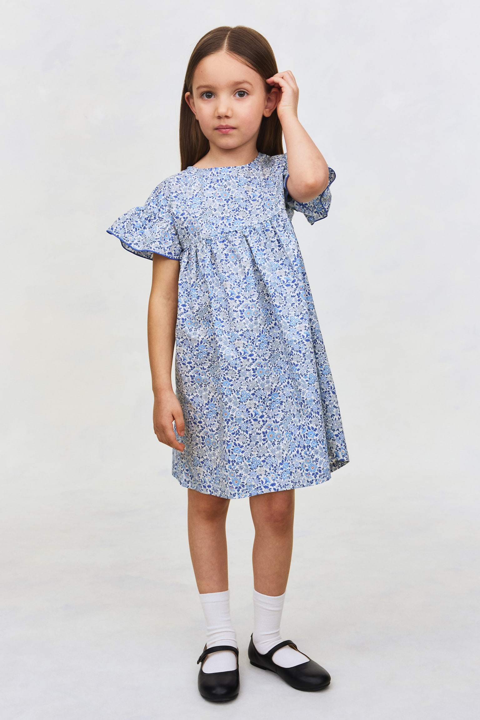 Детское платье H&M Printed Cotton, цвет: Синий / С принтом — фото 2