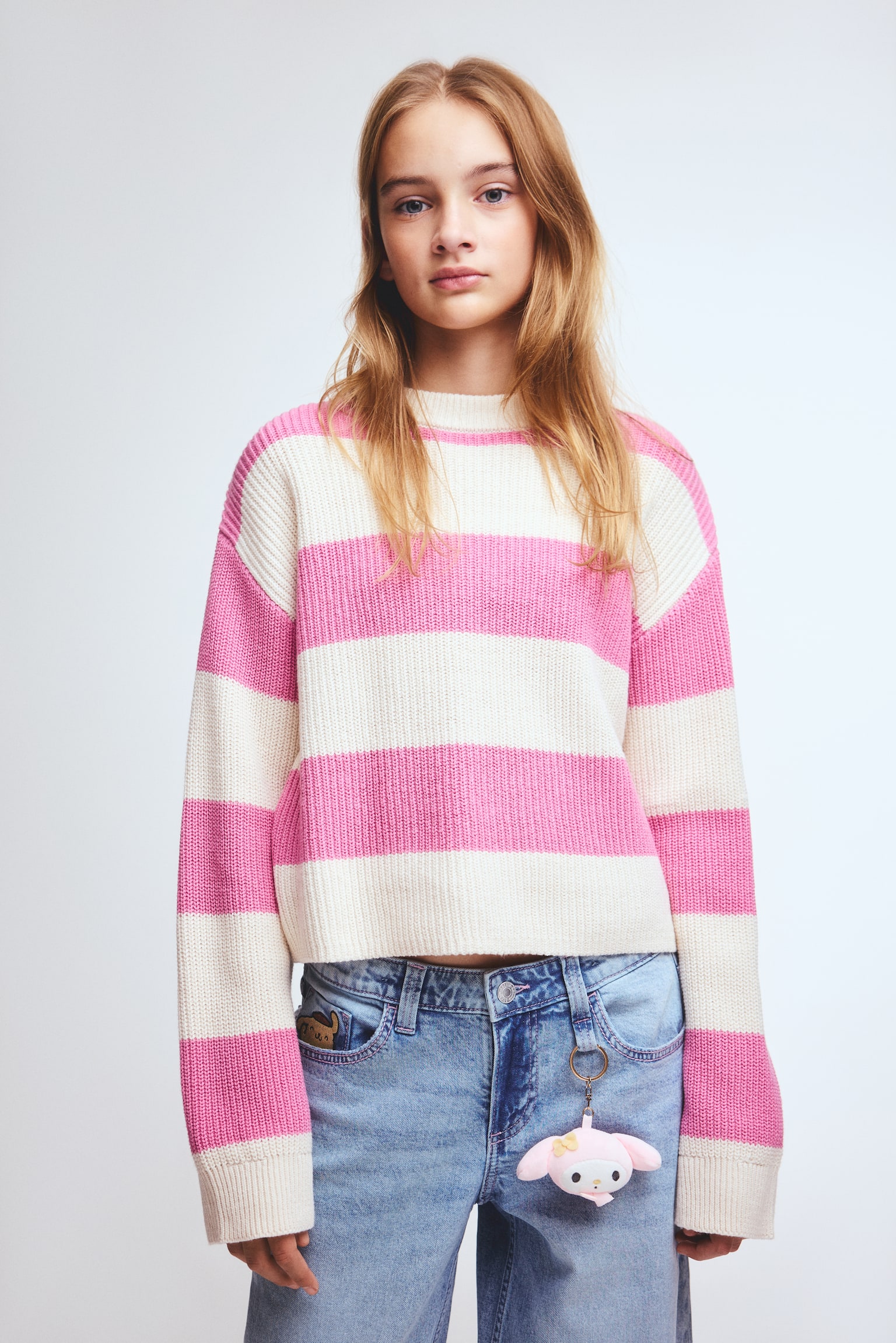 Cotton-blend jumper - Pink/Striped/White/Black striped/Light beige/Striped/Black/Striped/Dusty purple/Light blue/Striped - 1