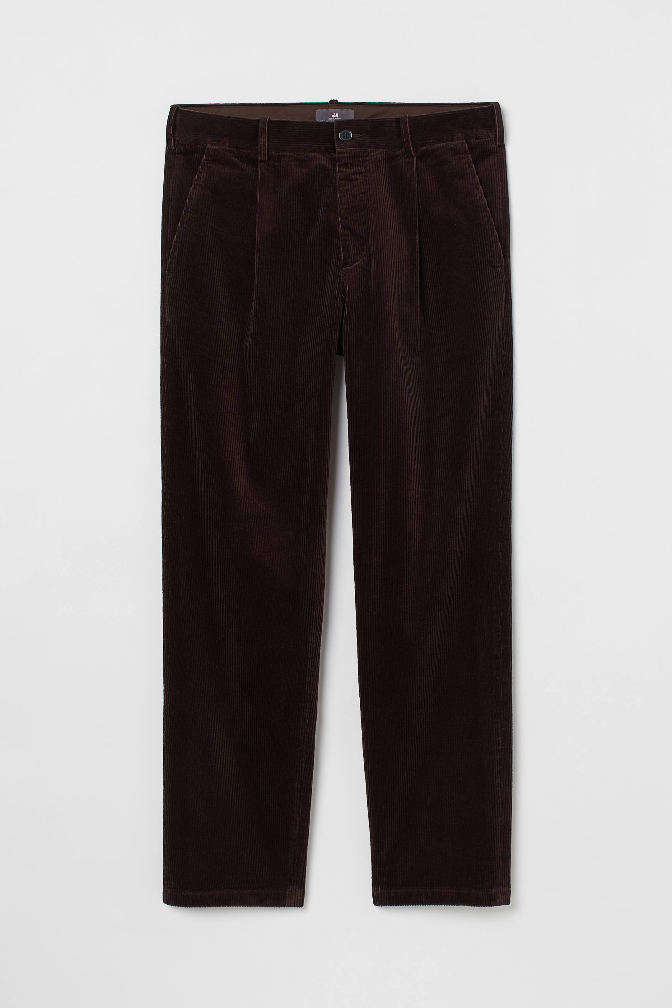 Regular Fit Corduroy Pants - Dark brown - Men | H&M US