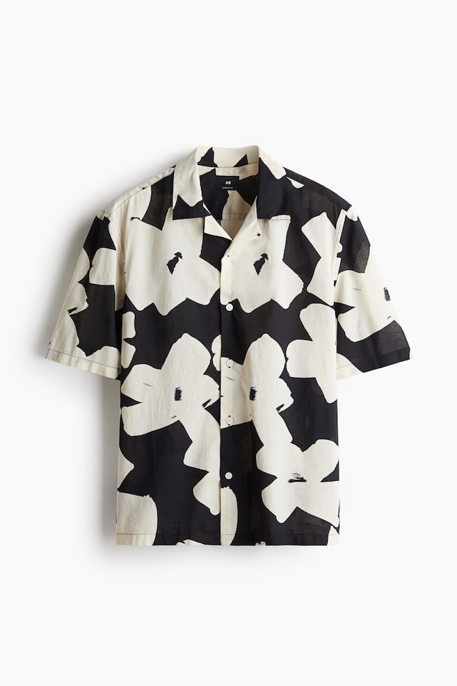 Regular Fit Cotton Resort Shirt - Black/Pattern/Light blue/Stripe/Beige/Pattern/Red/Pink stripe - 1