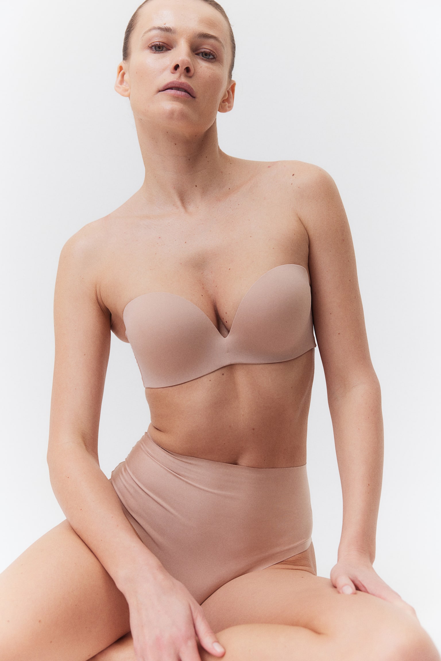 Microfibre Super Push Up Balconette Bra - Beige - 2