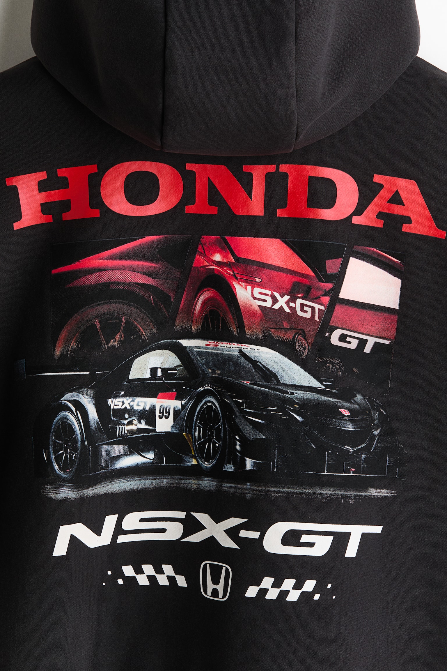 Oversized Fit Printed hoodie - Black/Honda - 5