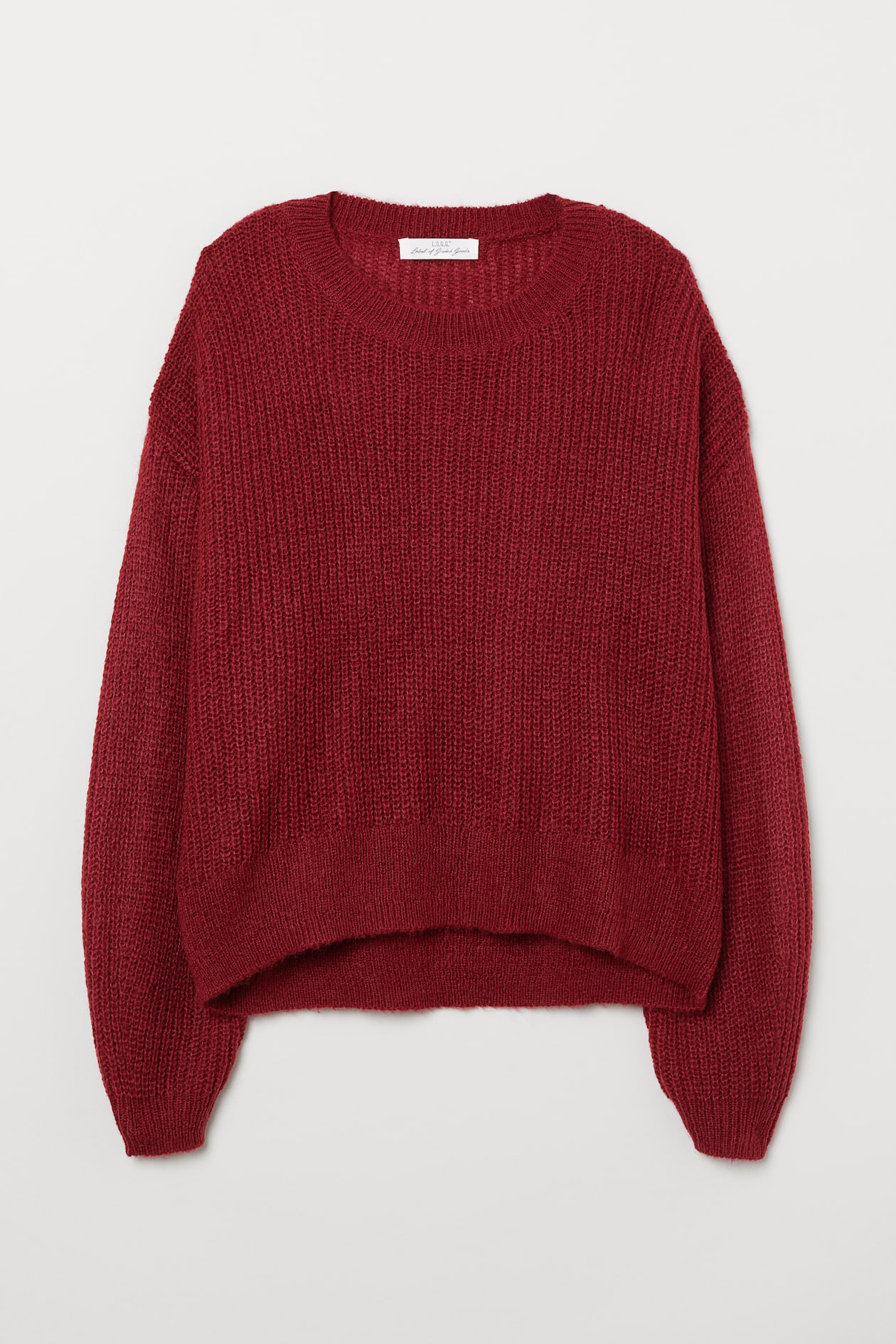 Loose-knit Sweater - Long sleeve - Dark red - Ladies | H&M US