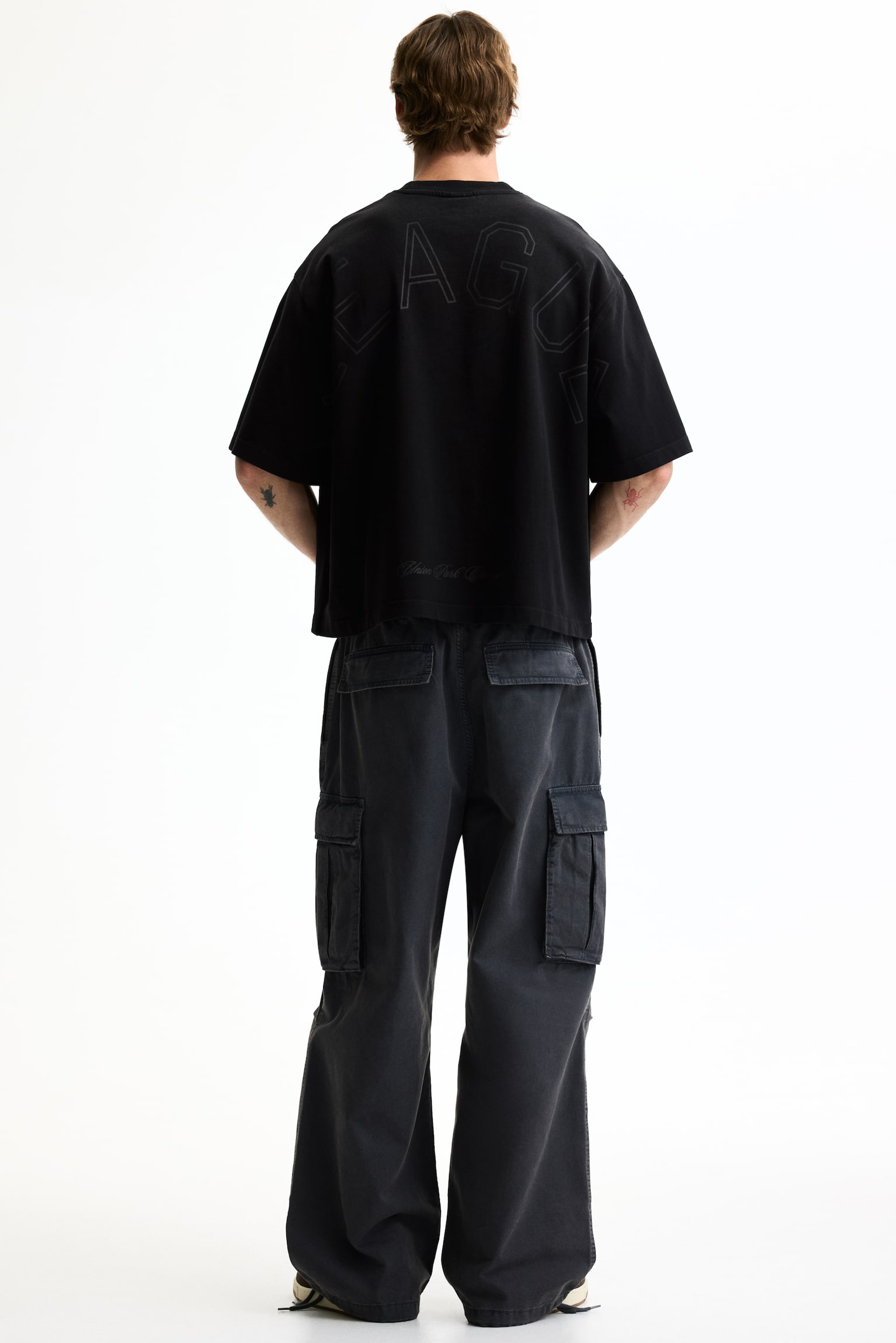 Oversized Fit Printed T-shirt - Black/White/Sports Archives/Dark green/98 - 1