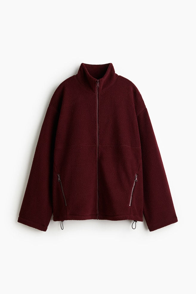 Veste en tissu Teddy bear - Bordeaux/Blanc - 1