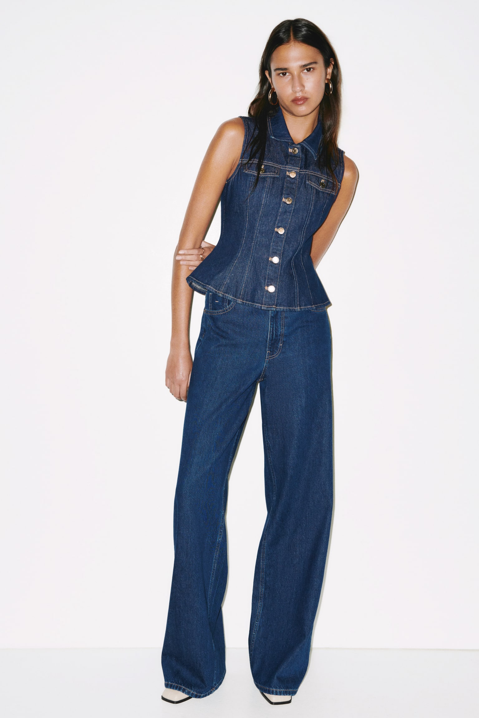 Женские джинсы H&M Wide-Leg Ultra High, цвет: Тёмный джинсовый синий — фото 2