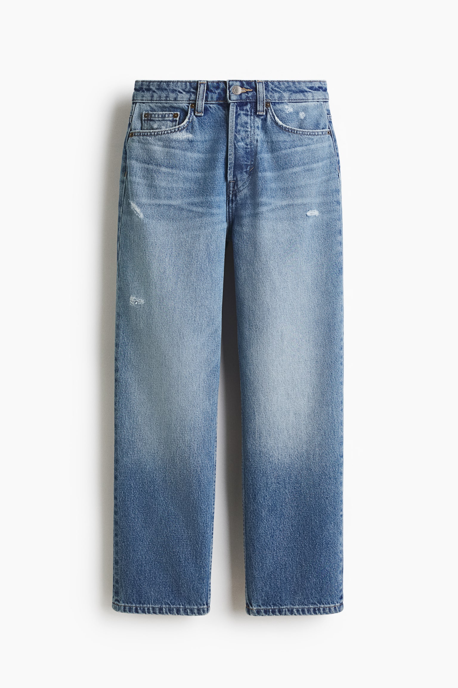 Straight High Waist Ankle Jeans - Denim blue/Denim blue/Washed black/Denim blue/White/Light denim blue/Beige - 1