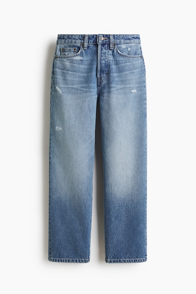 Straight High Waist Ankle Jeans - Blu denim/Blu denim chiaro/Bianco/Blu denim/Beige - 1