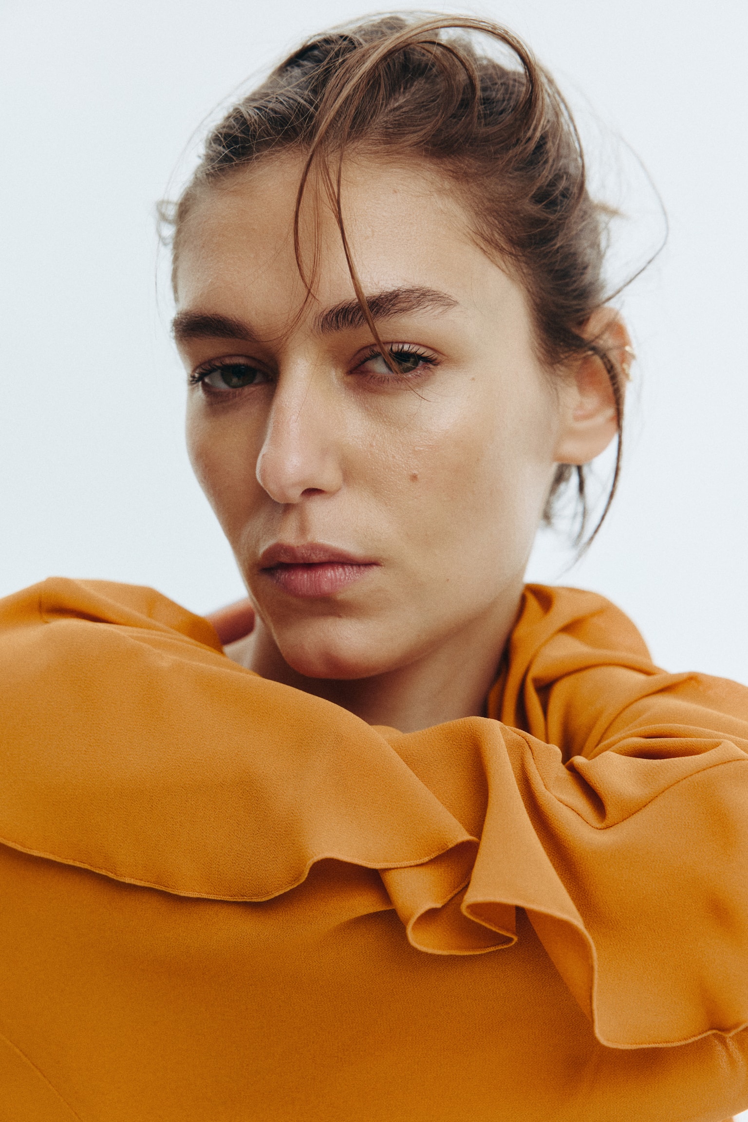 荷葉邊女衫 - 深黃色 - 7