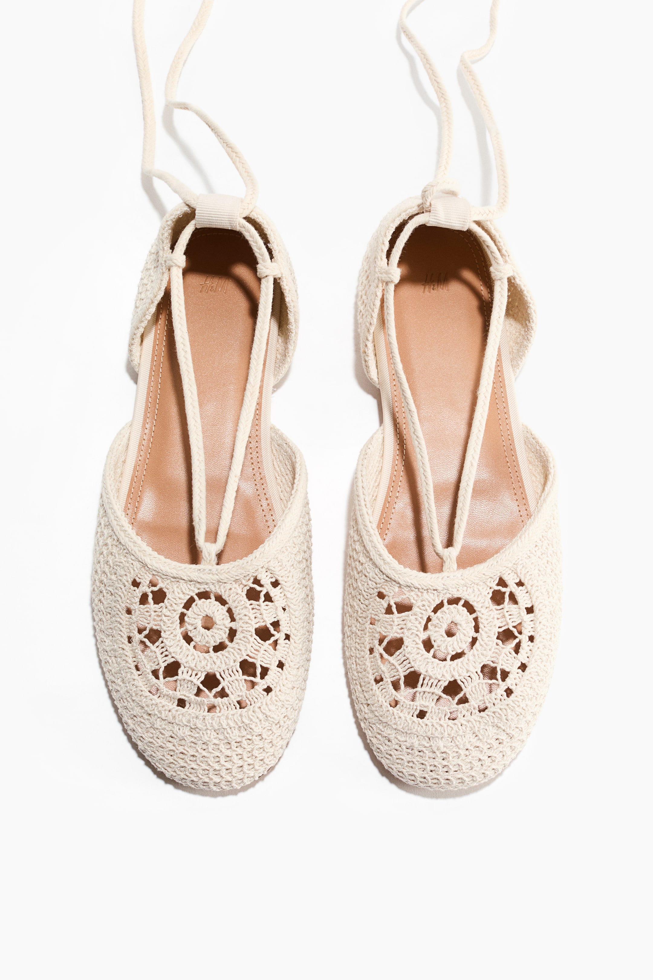 Crochet-Look Ballet Flats