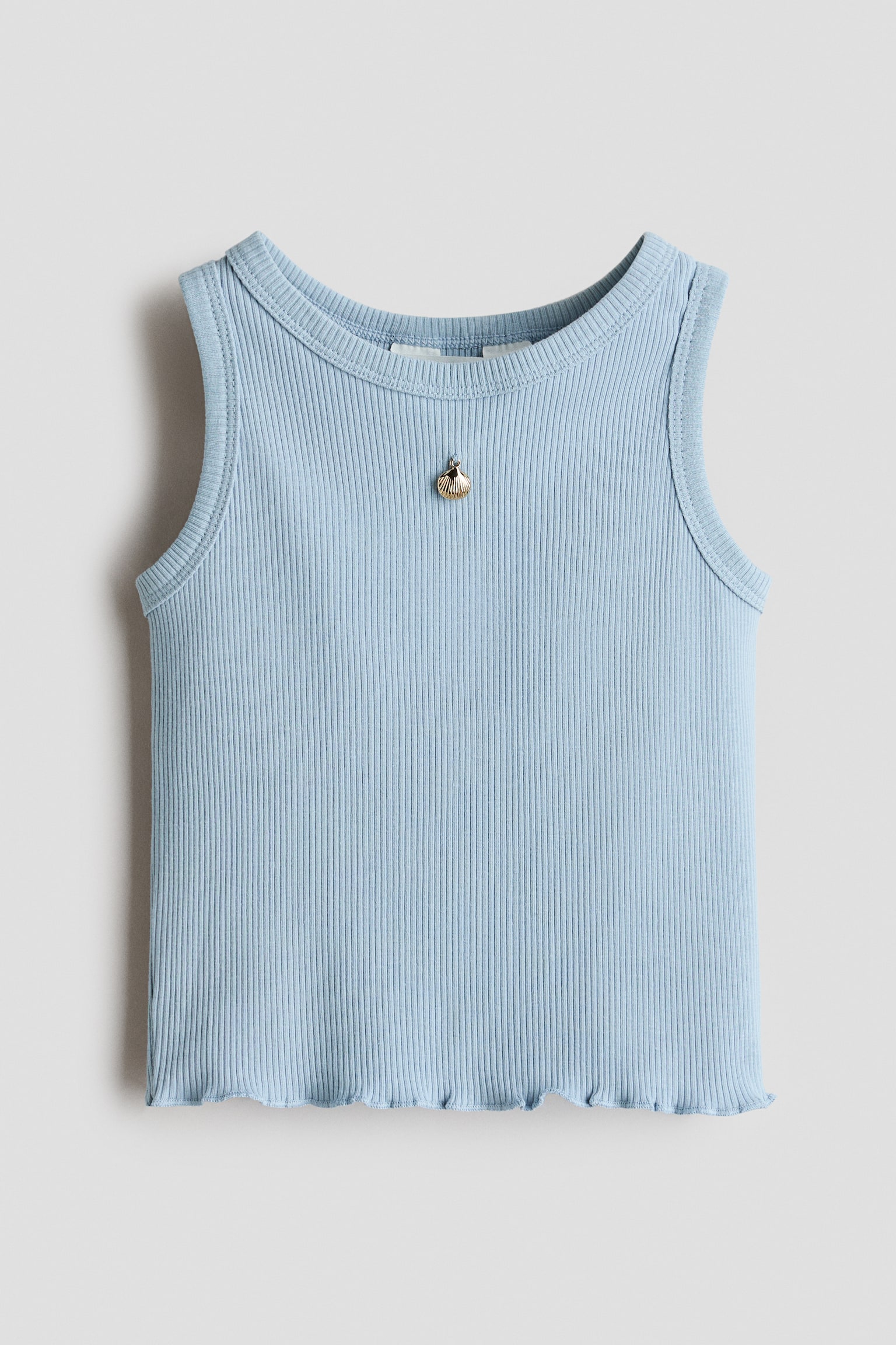 Geripptes Baumwoll-Tanktop - Dusty blue/Seashell/Elfenbein/Geblümt/Rosa/Geblümt/Rosa/Ombré/Braun