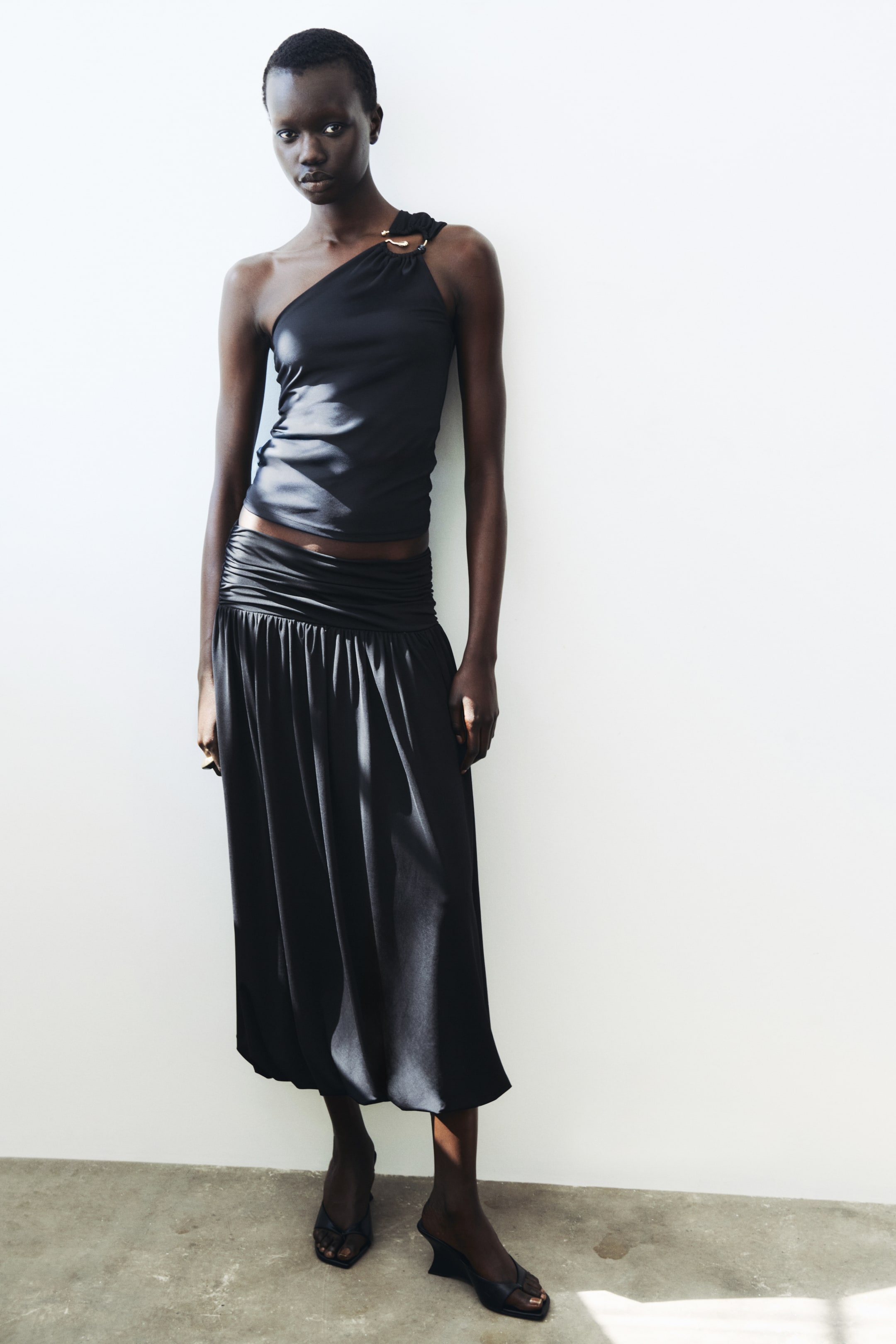 Draped One-Shoulder Top