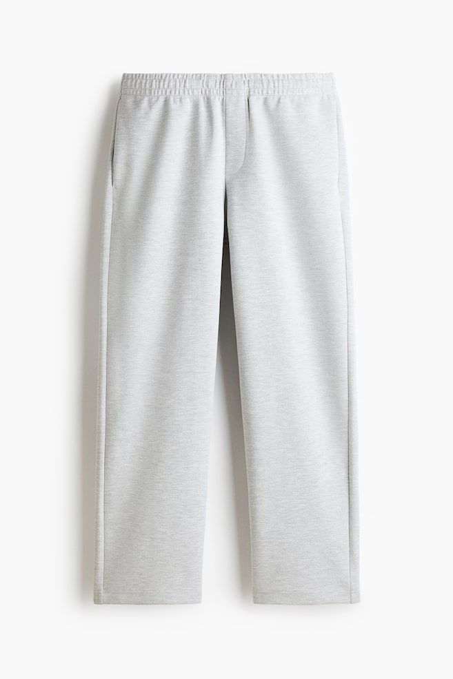 Pantaloni din jerseu interlock Relaxed Fit - Gri-deschis melanj/Negru/Bleumarin - 1