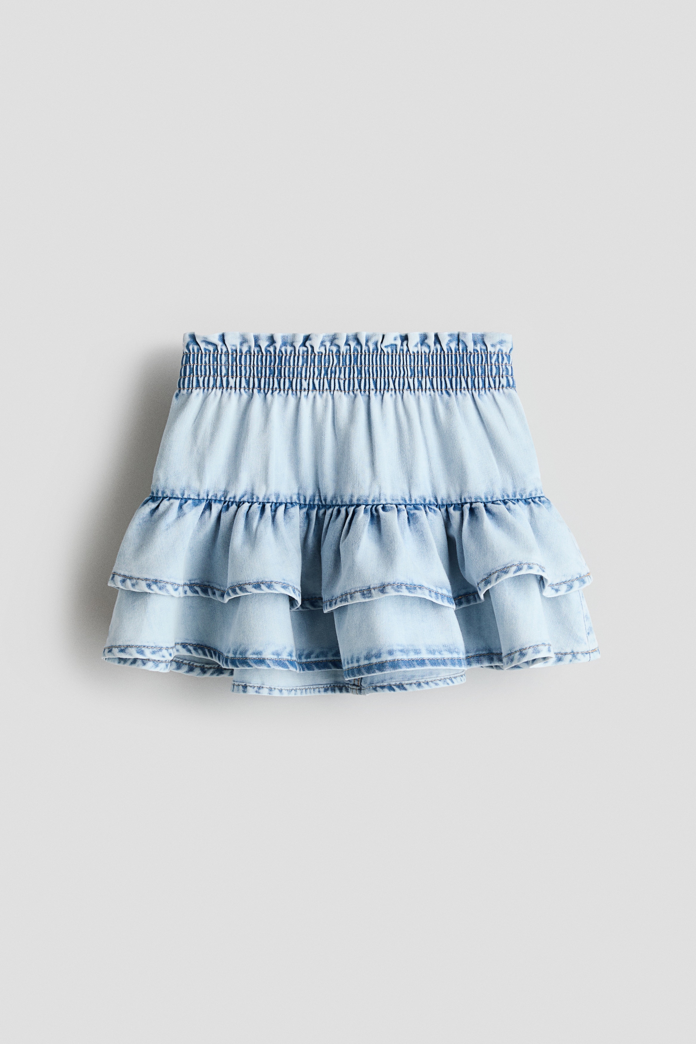 Tiered Denim SkirtModel