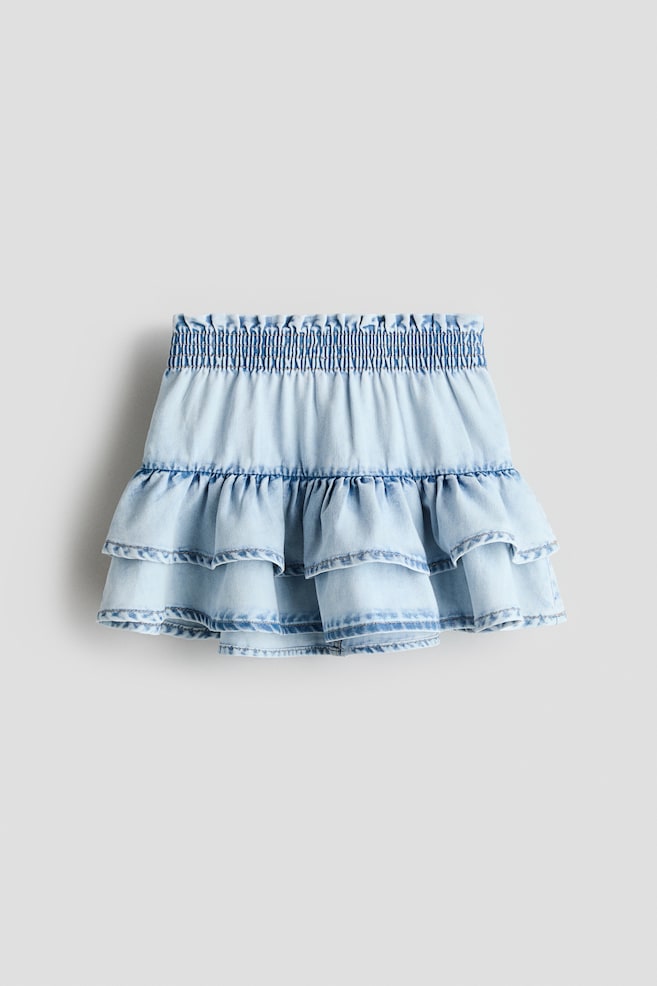 Falda de capas en denim - Azul denim claro/Azul denim/Negro - 1