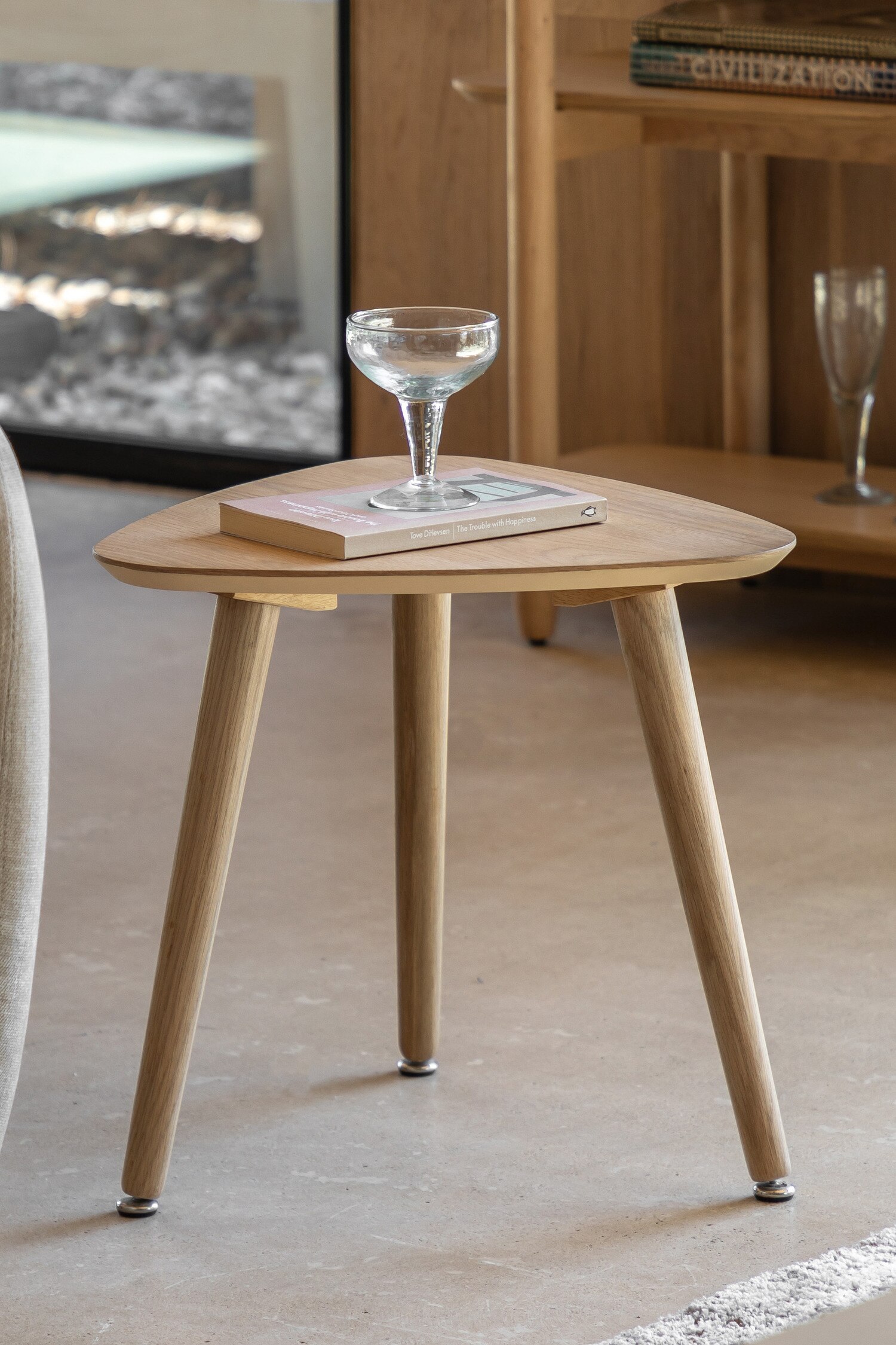 Wood Veneer Side Table - Natural