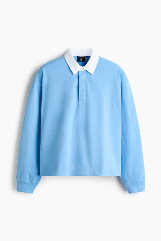 Мужские рубашки H&M Loose-Fit Cotton Polo Shirt