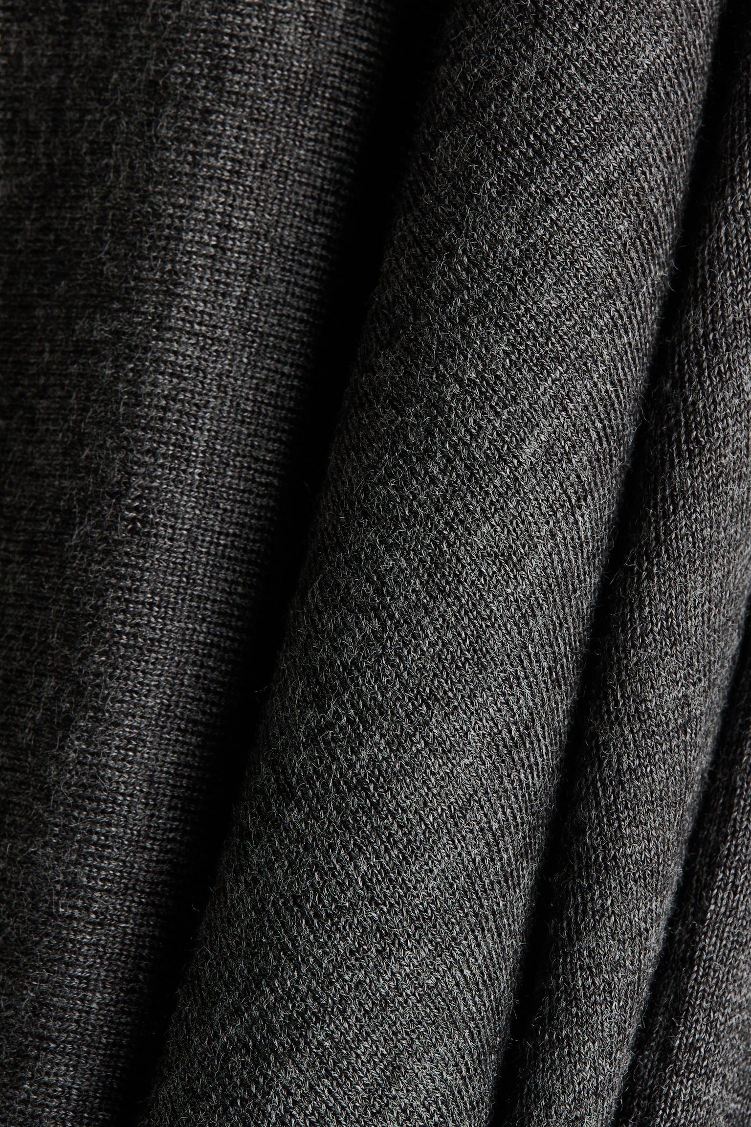 Cape en maille fine - Gris foncé chiné/Noir - 2