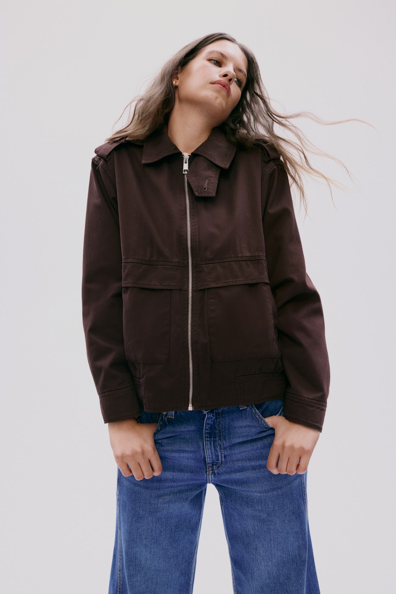 Twill Jacket with Collar - image 3