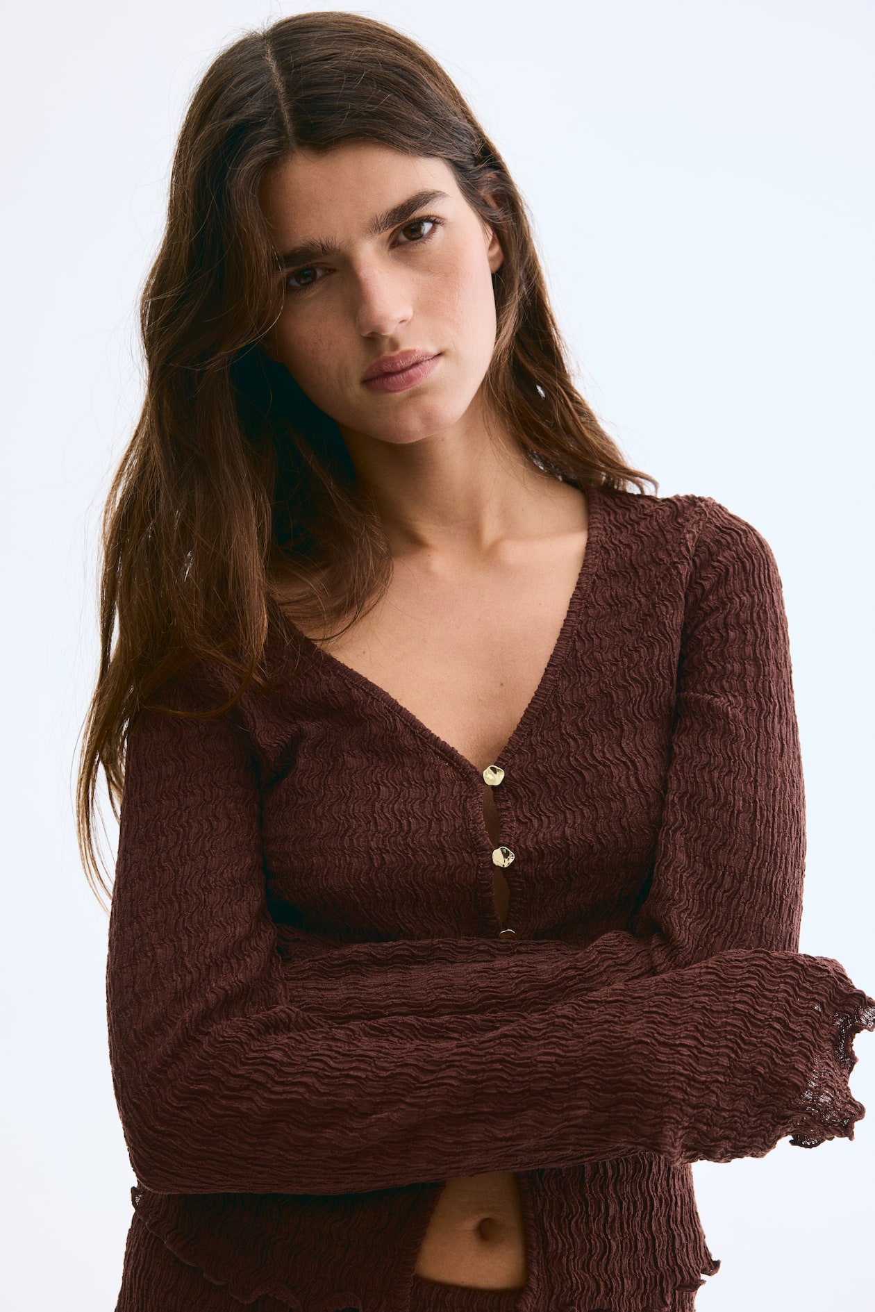 Cardigan with Overlocked Edges