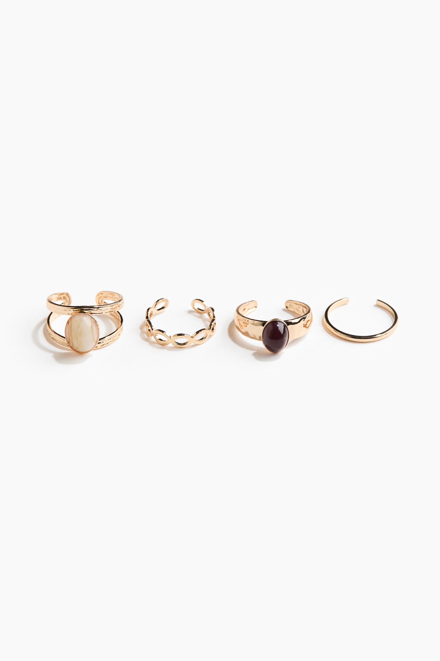 4-pack tåring i metall - Guld