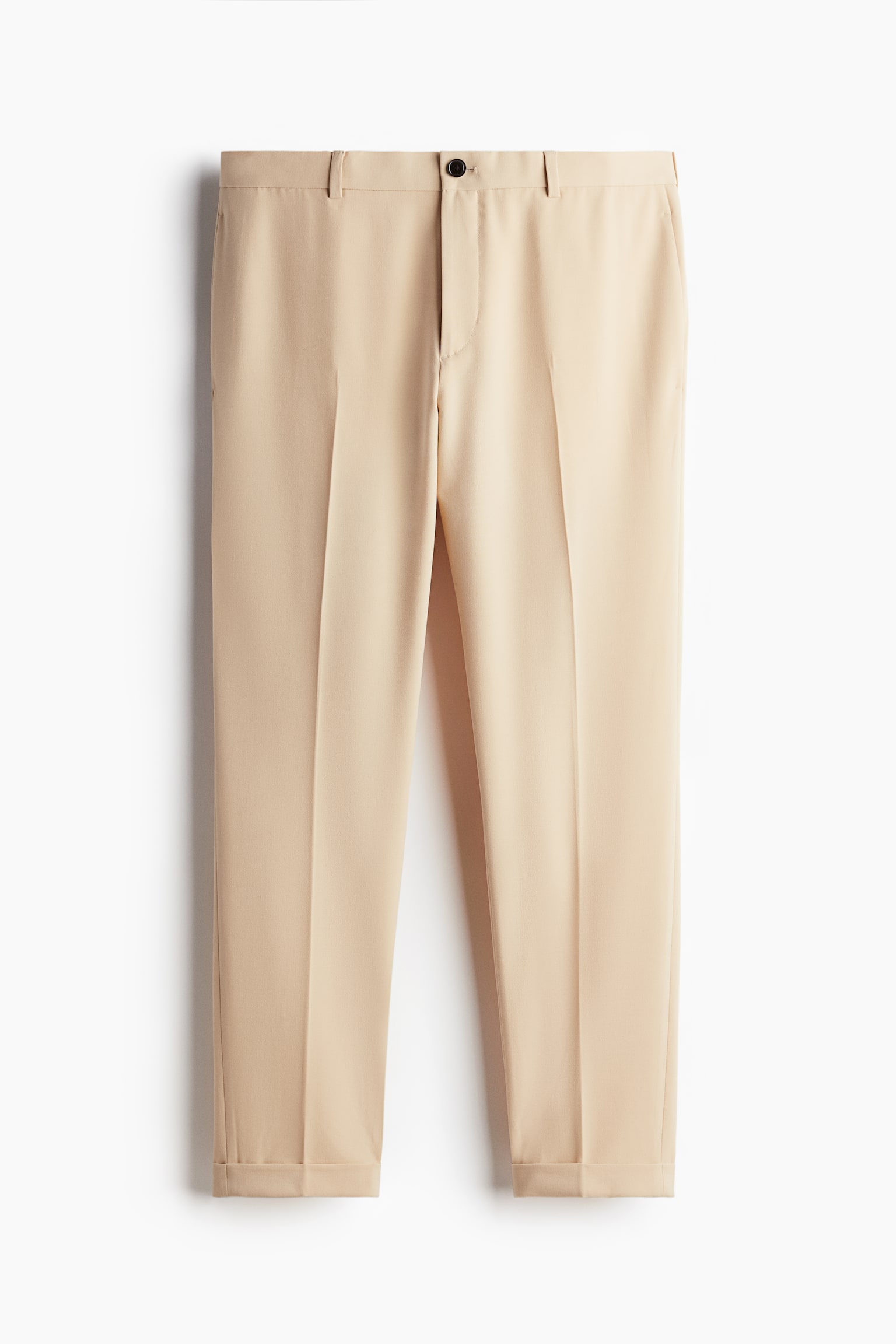 Slim Fit Ankle-length trousers - Beige/White/Black - 2