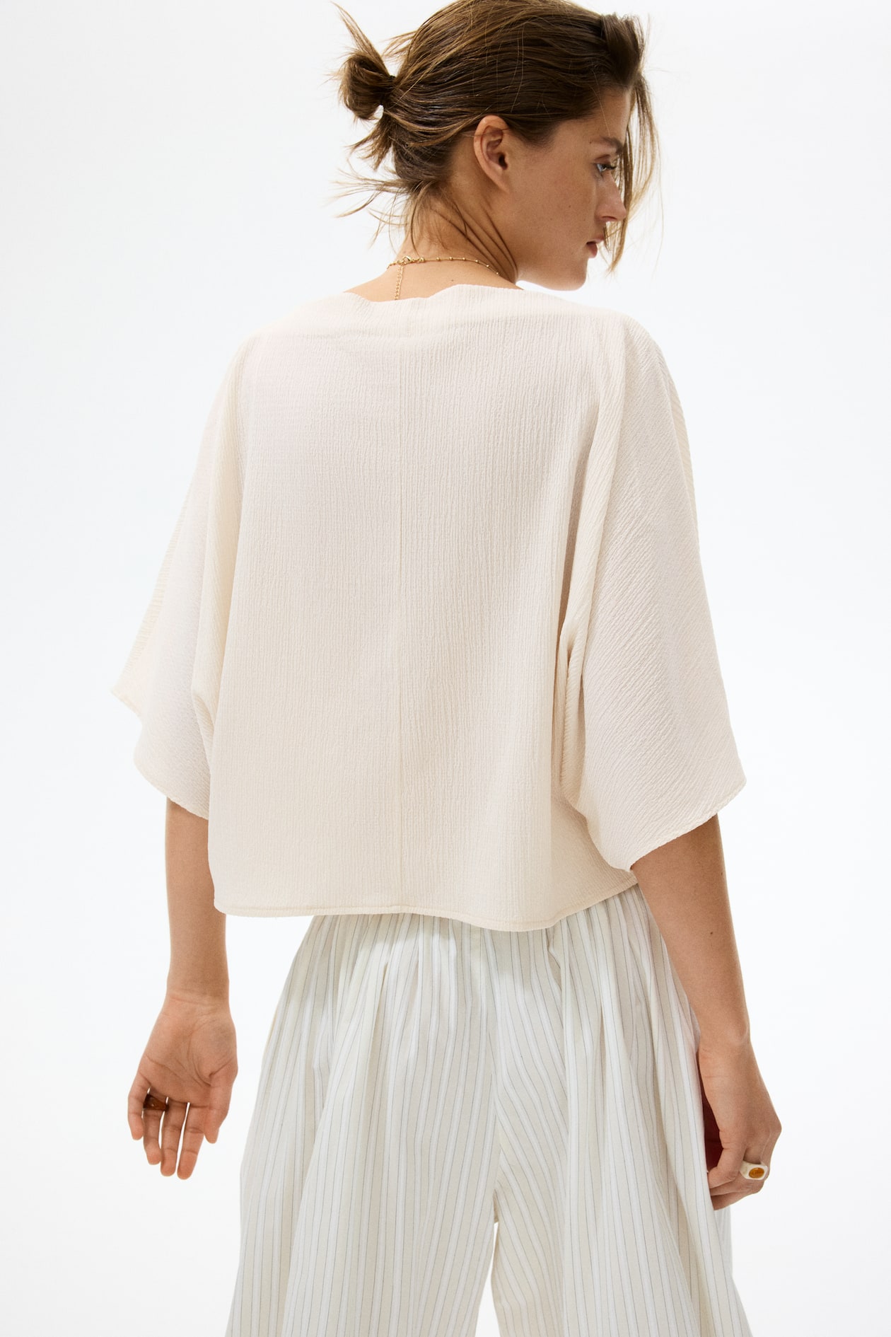 Crinkled Boat-Neck Top - image 3