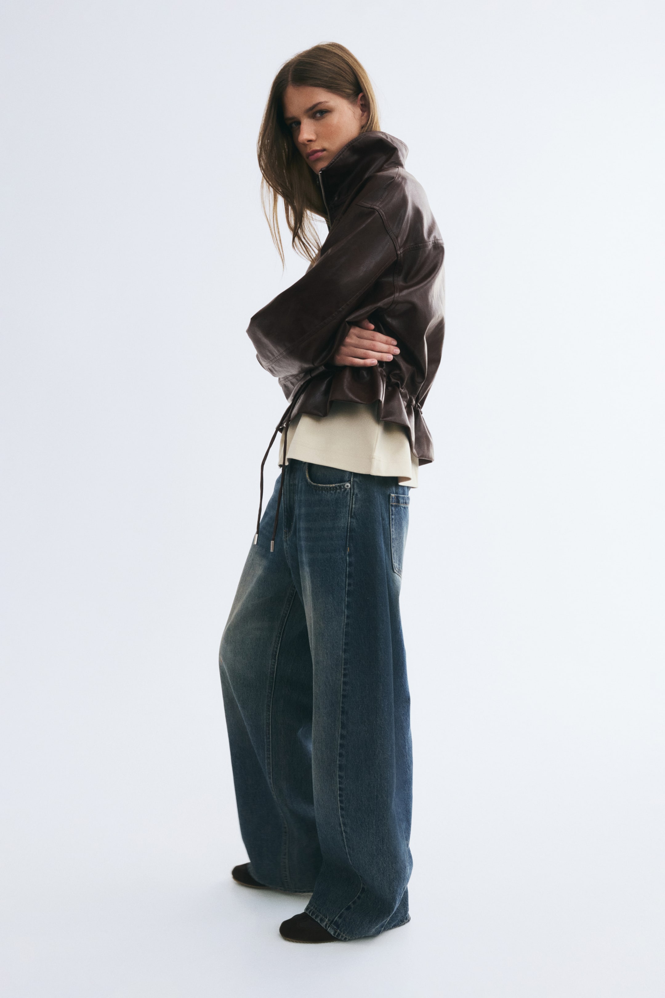 Coated Jacket with Stand-Up Collar