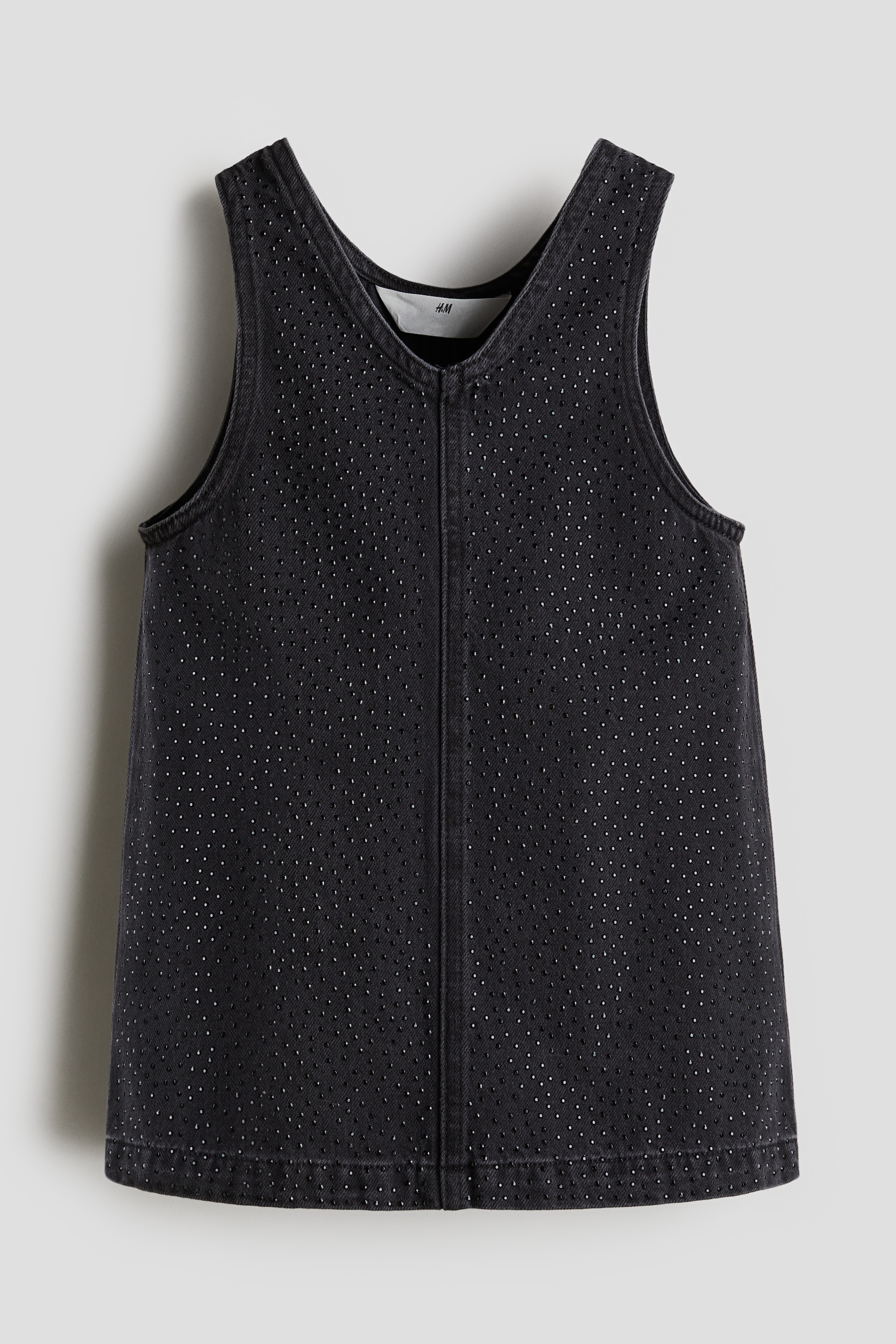 Fille - Robe ornementée en denim Noir - Size: 104 (3-4Y)  - H&M