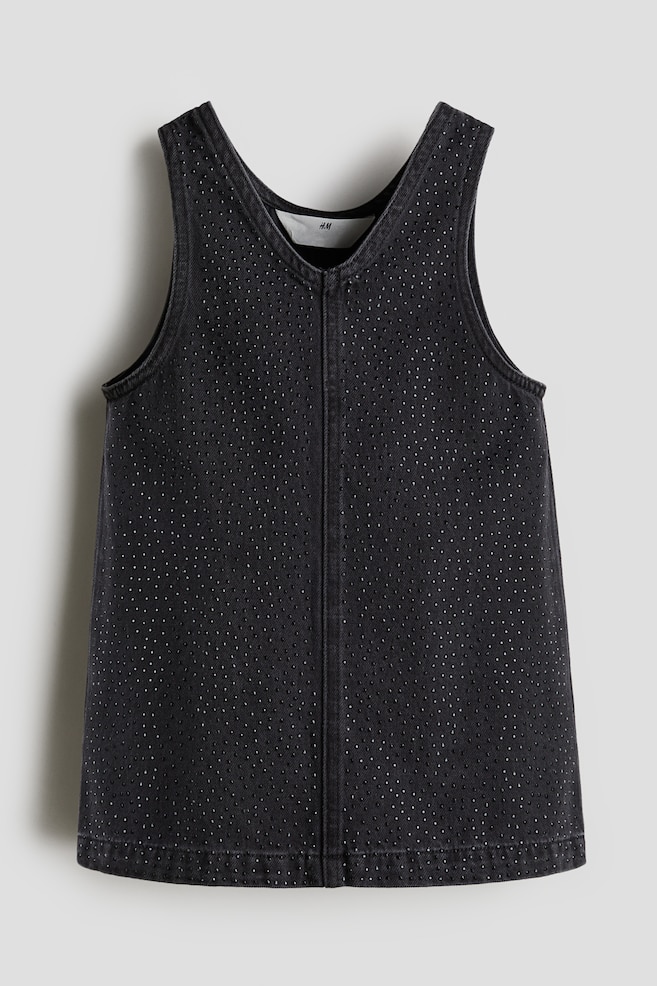 Jeanskleid mit Verzierungen - Schwarz - 1