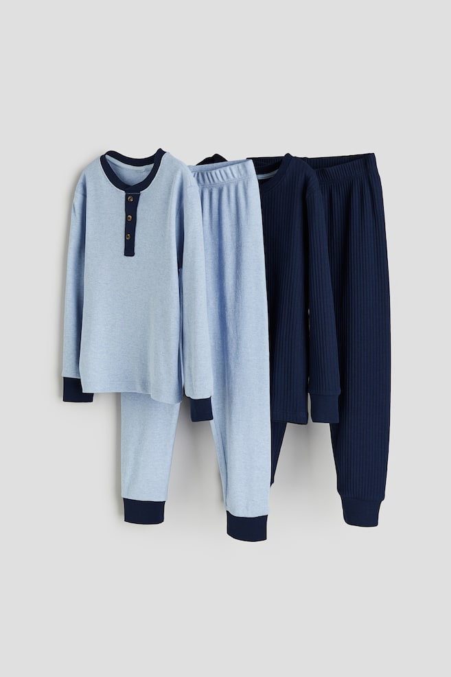 Lot de 2 pyjamas - Bleu foncé/bleu clair - 1