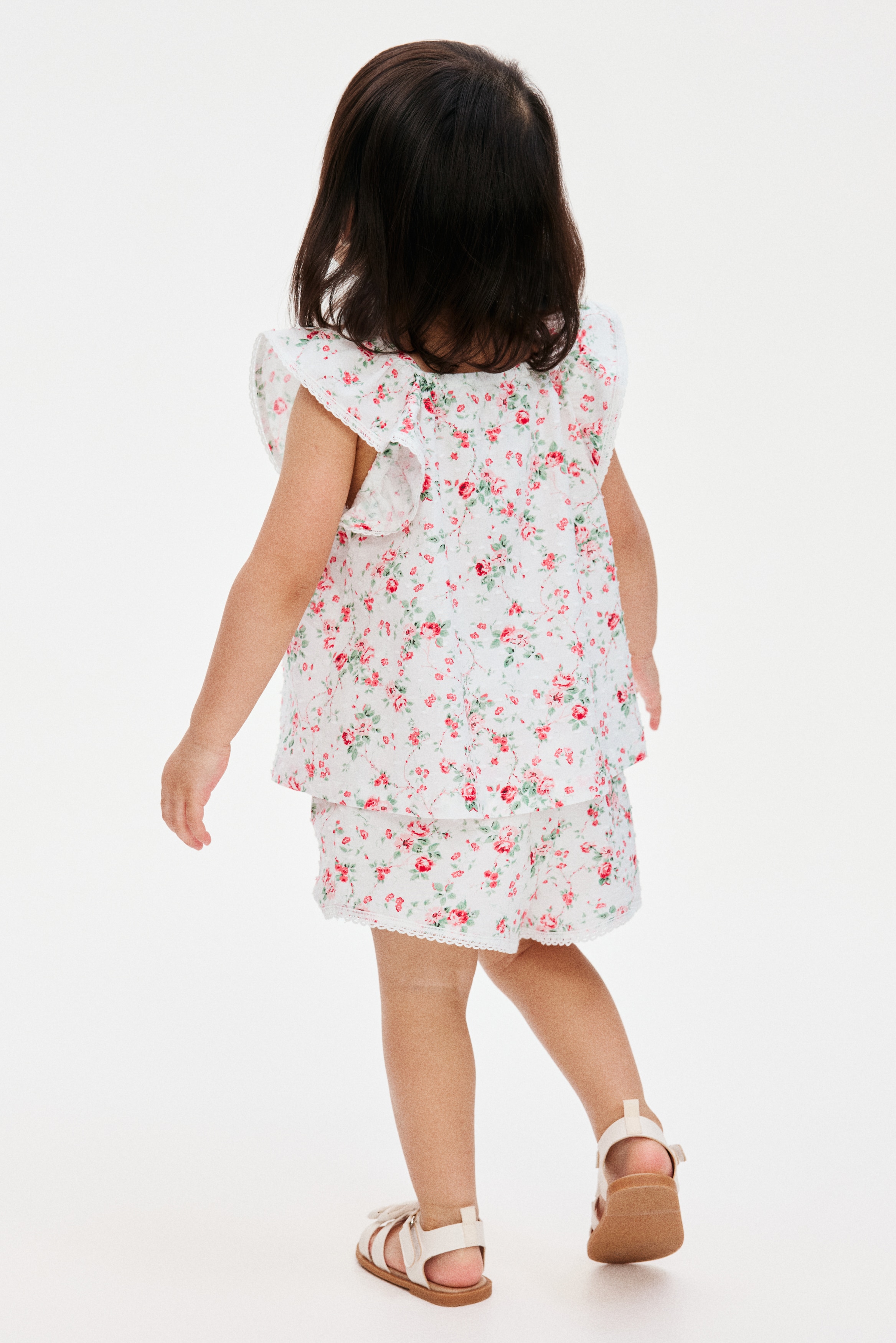 2-Piece Floral-Print Plumeti Set by H&M
