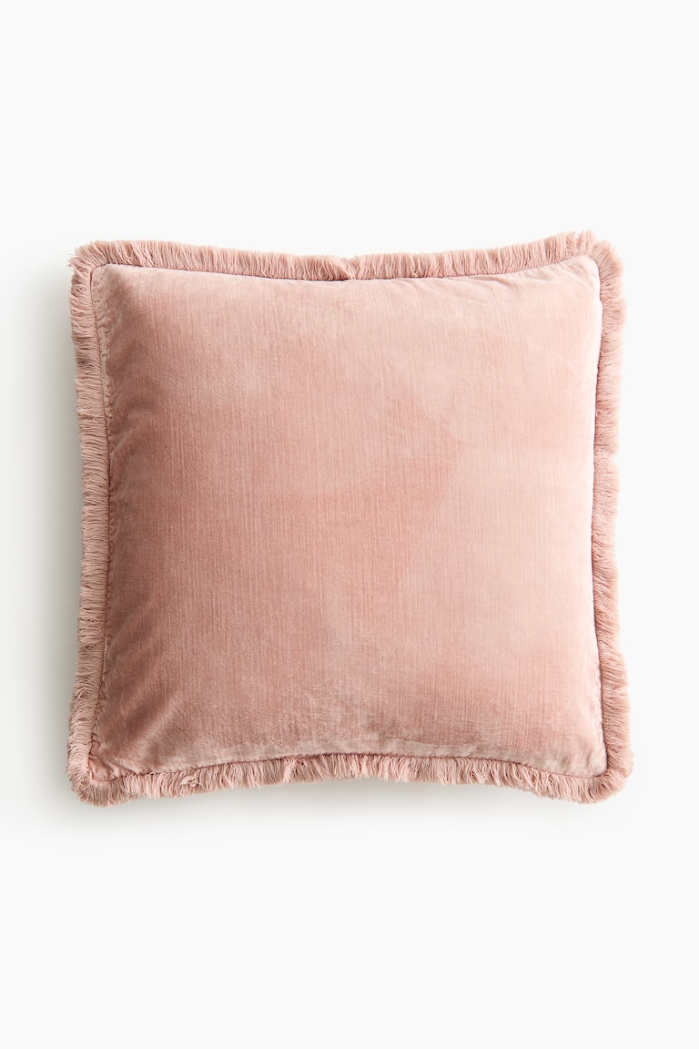 Housse de coussin frangée en velours