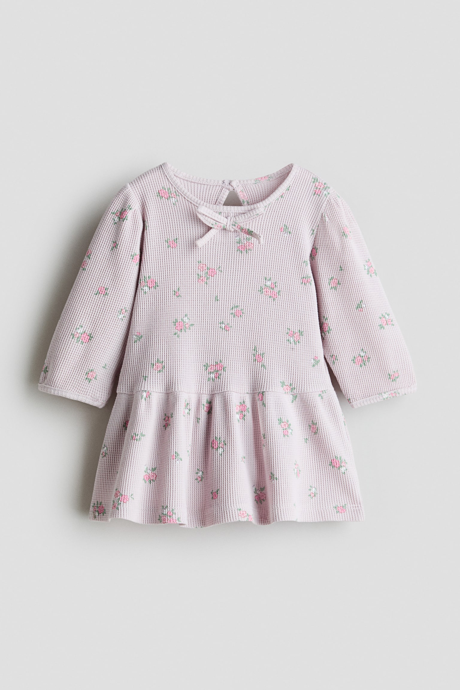 Robe imprimée en coton - Violet clair/fleuri/Beige clair/fleuri