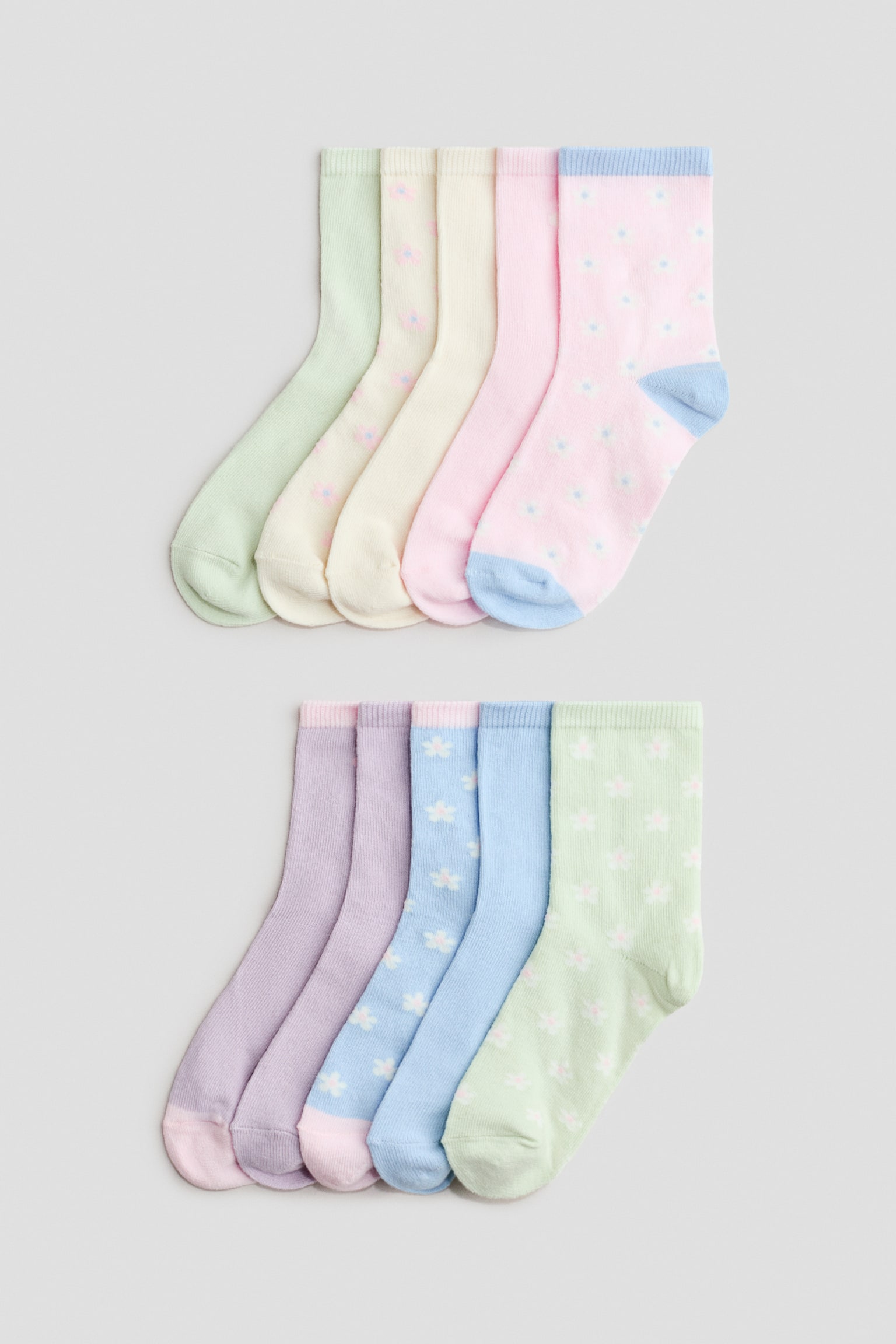 10-pack Socks - Light pink/flowers/Peach/Bunny