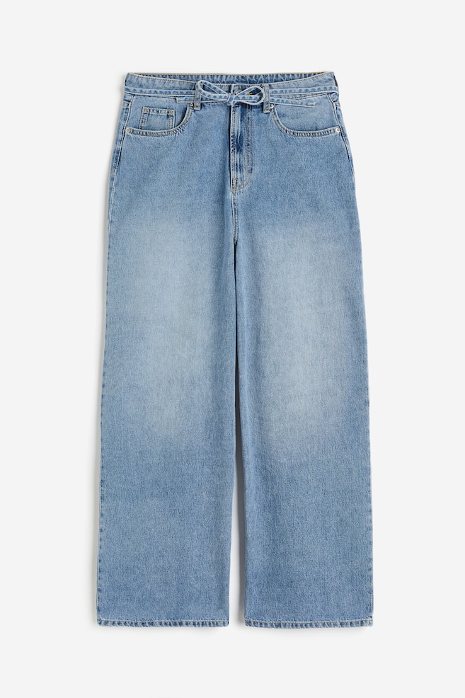 90s Baggy Regular Jeans - Helles Denimblau/Beige/Grau - 2