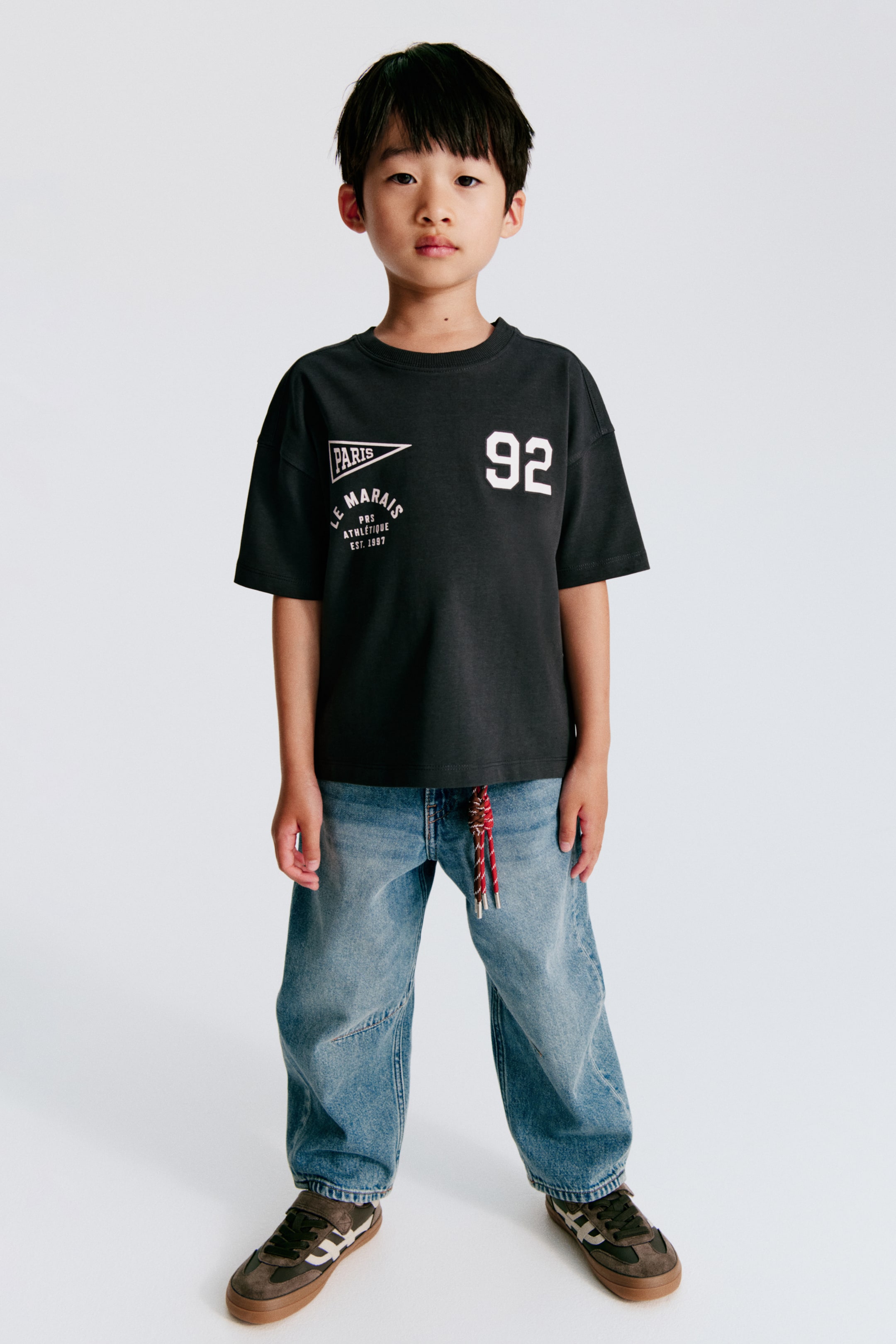 View larger image: Loose-Fit Barrel-Leg Jeans - Denim blue - Kids | H&M CA 1