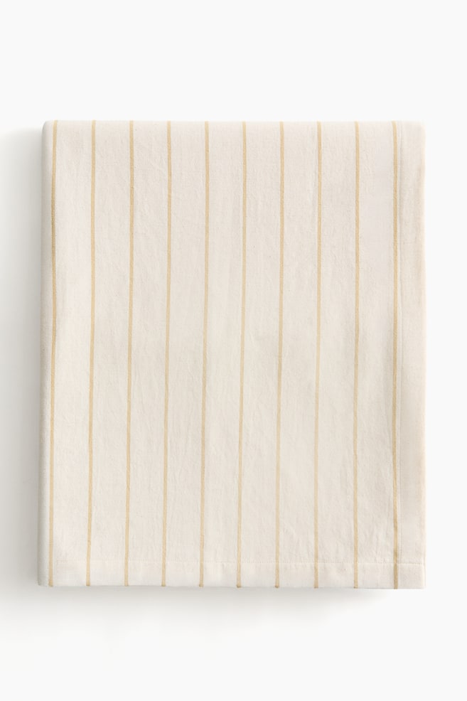 Patterned linen-blend tablecloth - Cream/Dusty yellow striped/Cream/Blue striped/Dusty yellow/Checked/Cream/Brown striped/White/Beige striped/White/Checked/Mole/Checked/Dusty blue/Checked - 1