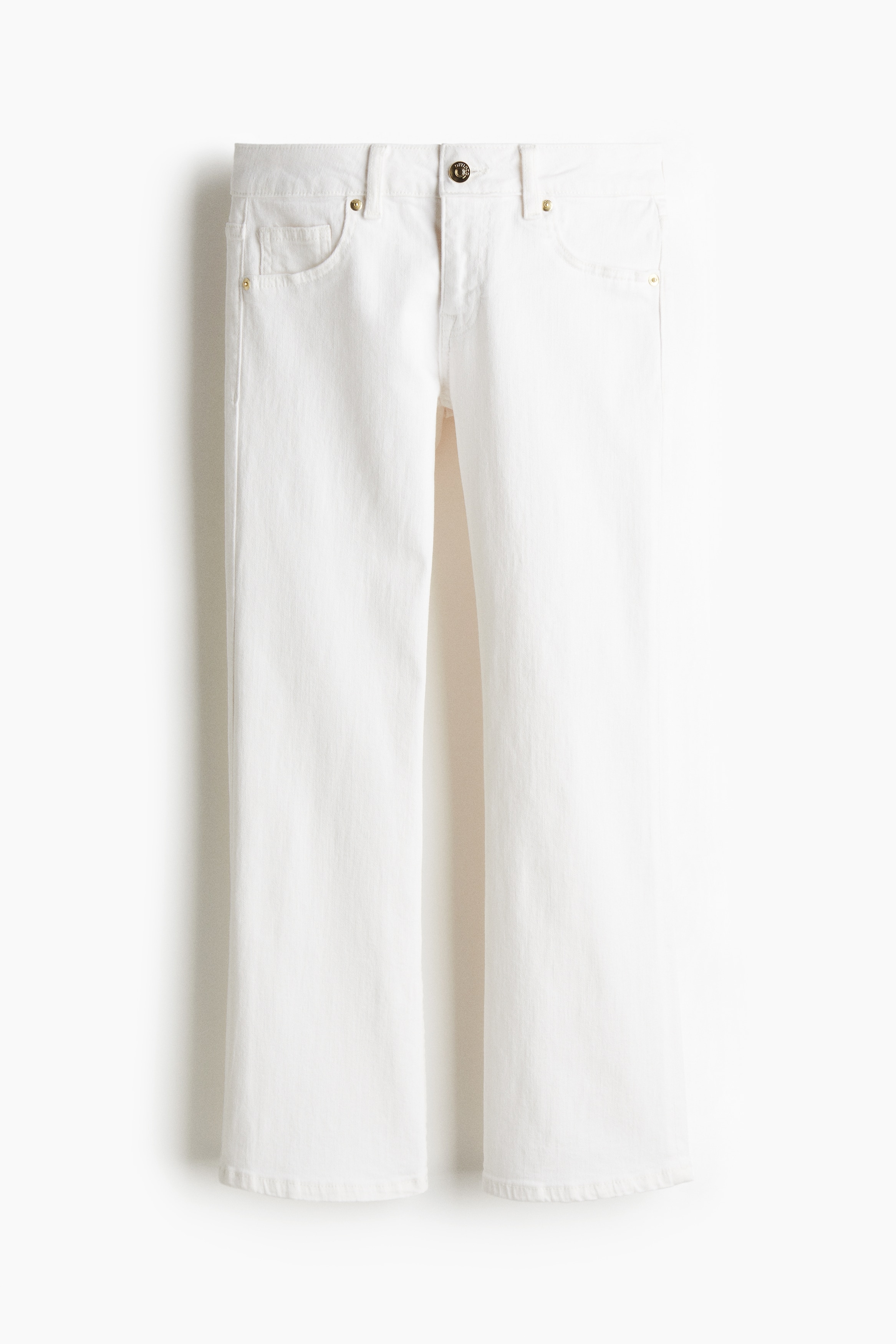 Flared Low Ankle Jeans - Wit/Licht denimblauw